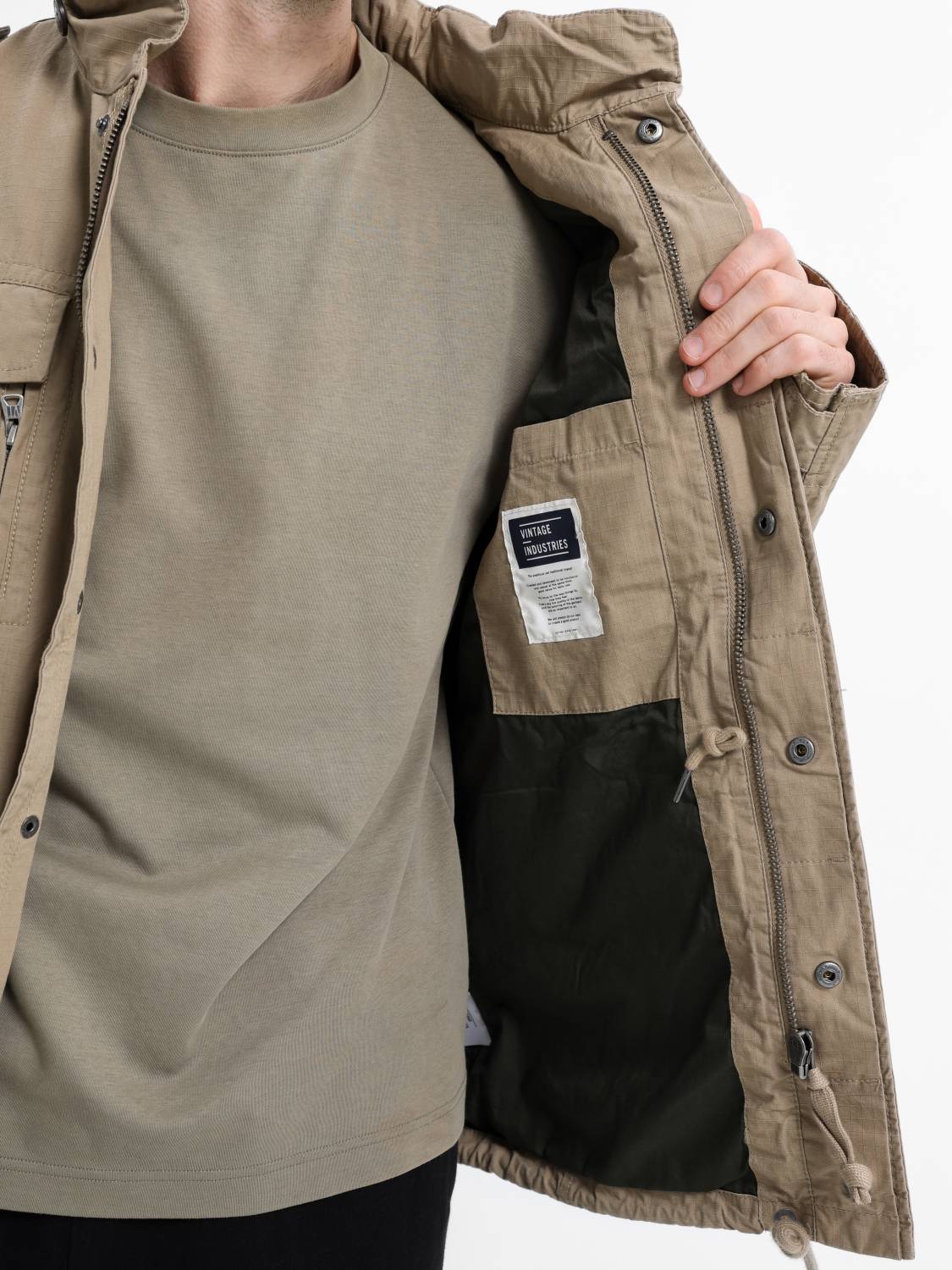 Куртка / Ветровка мужская "Cranford" (Dark Khaki) Vintage Industries