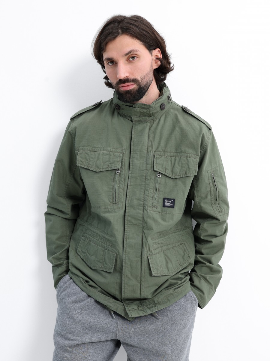 Куртка / Ветровка мужская "Cranford" (Olive Drab) Vintage Industries Куртка / Ветровка мужская "Cranford" (Olive Drab) Vintage Industries