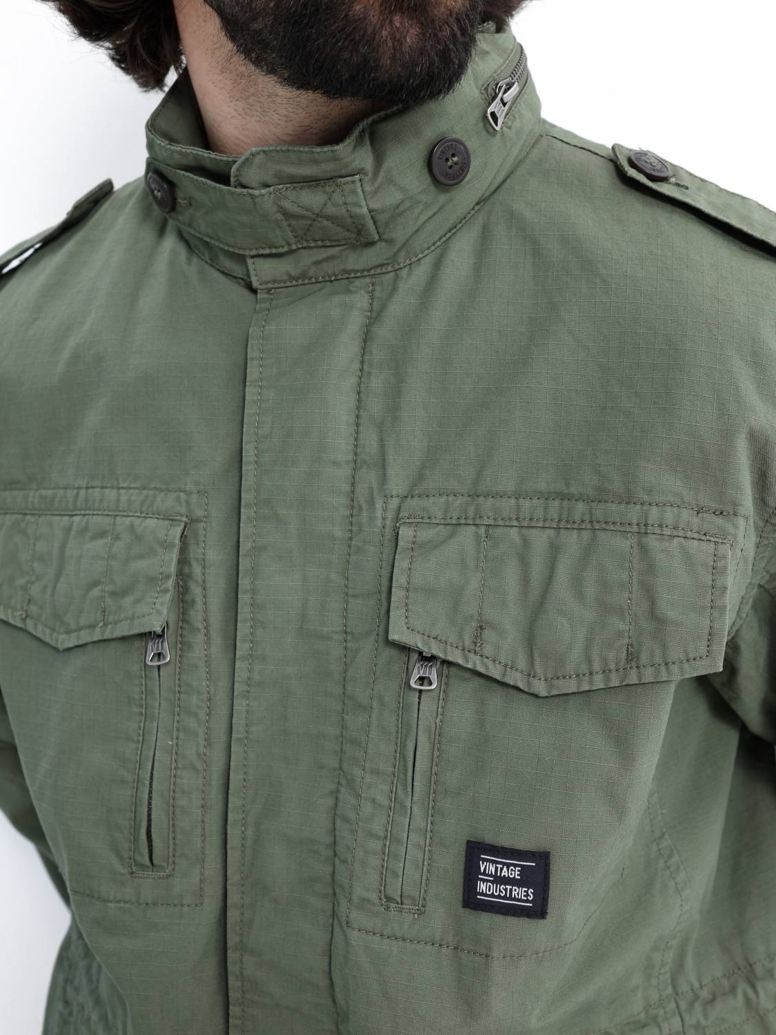 Куртка / Ветровка мужская "Cranford" (Olive Drab) Vintage Industries Куртка / Ветровка мужская "Cranford" (Olive Drab) Vintage Industries