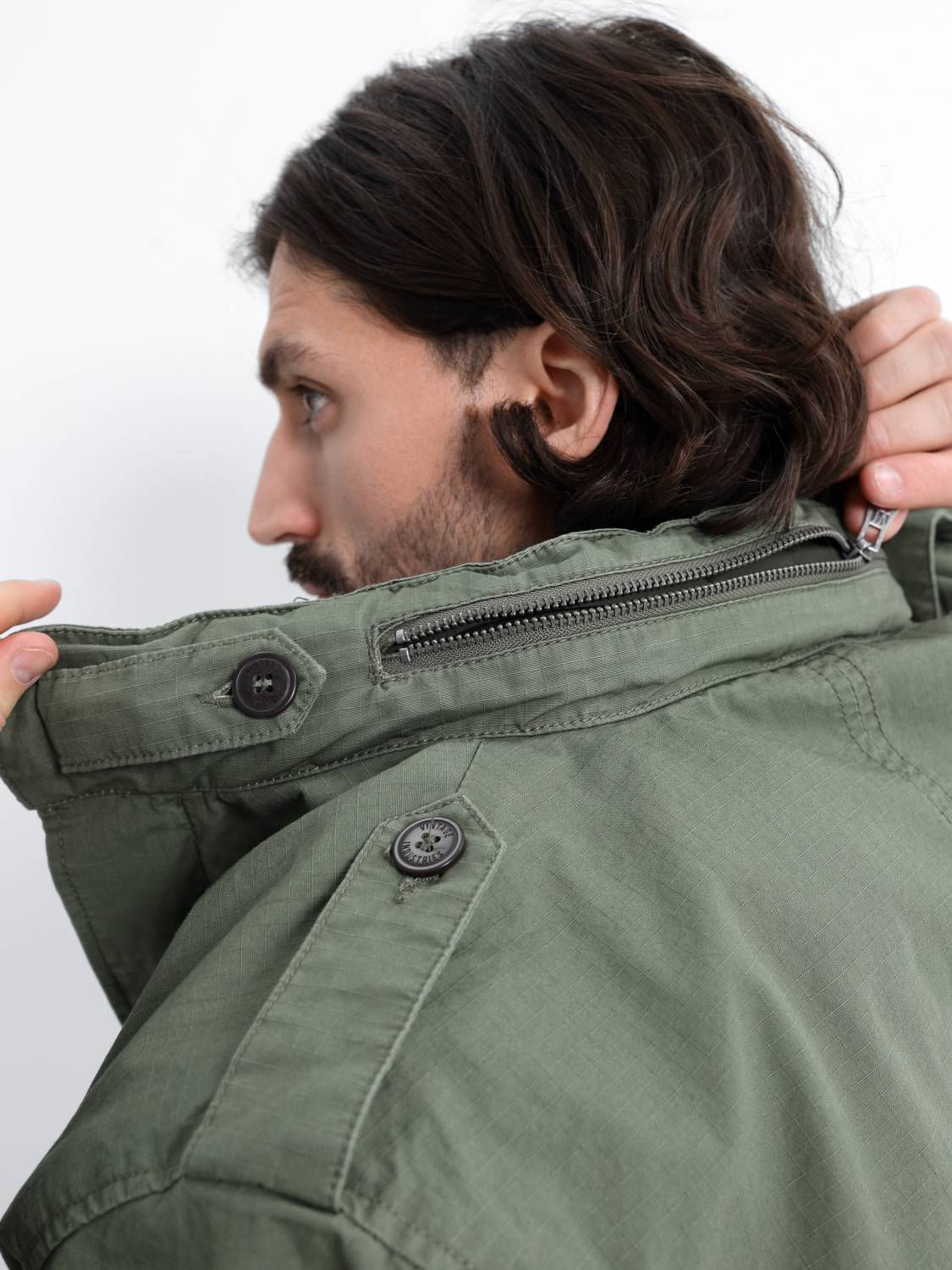 Куртка / Ветровка мужская "Cranford" (Olive Drab) Vintage Industries Куртка / Ветровка мужская "Cranford" (Olive Drab) Vintage Industries