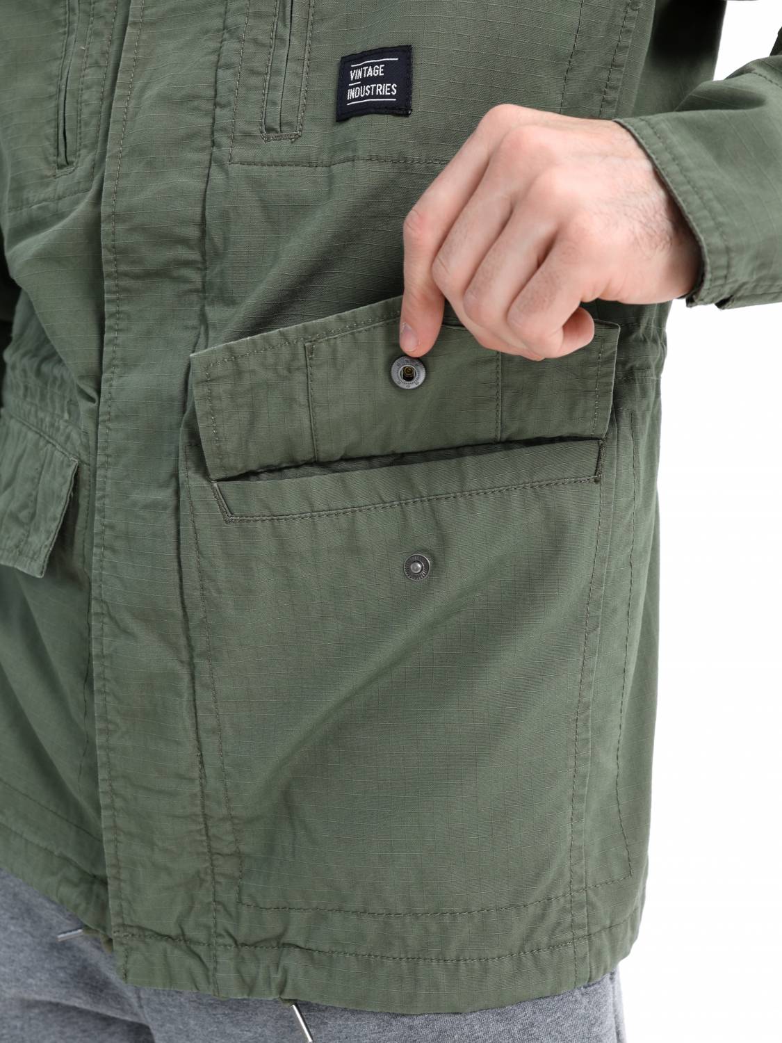 Куртка / Ветровка мужская "Cranford" (Olive Drab) Vintage Industries Куртка / Ветровка мужская "Cranford" (Olive Drab) Vintage Industries