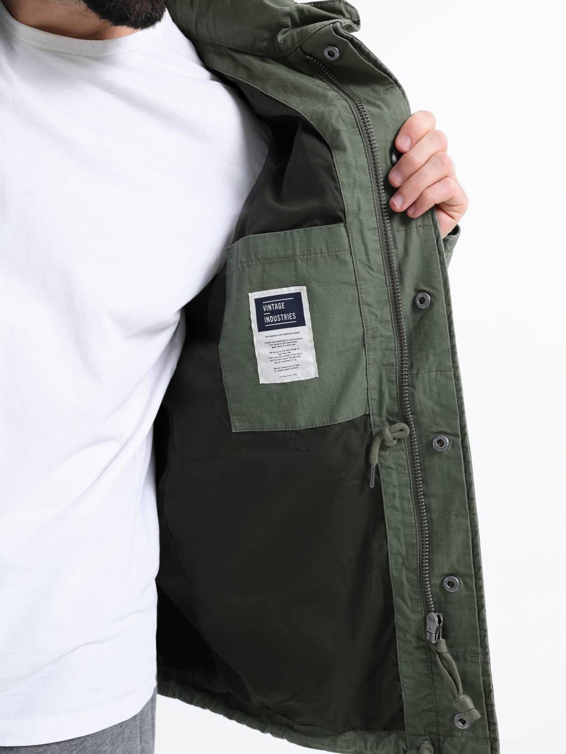 Куртка / Ветровка мужская "Cranford" (Olive Drab) Vintage Industries Куртка / Ветровка мужская "Cranford" (Olive Drab) Vintage Industries