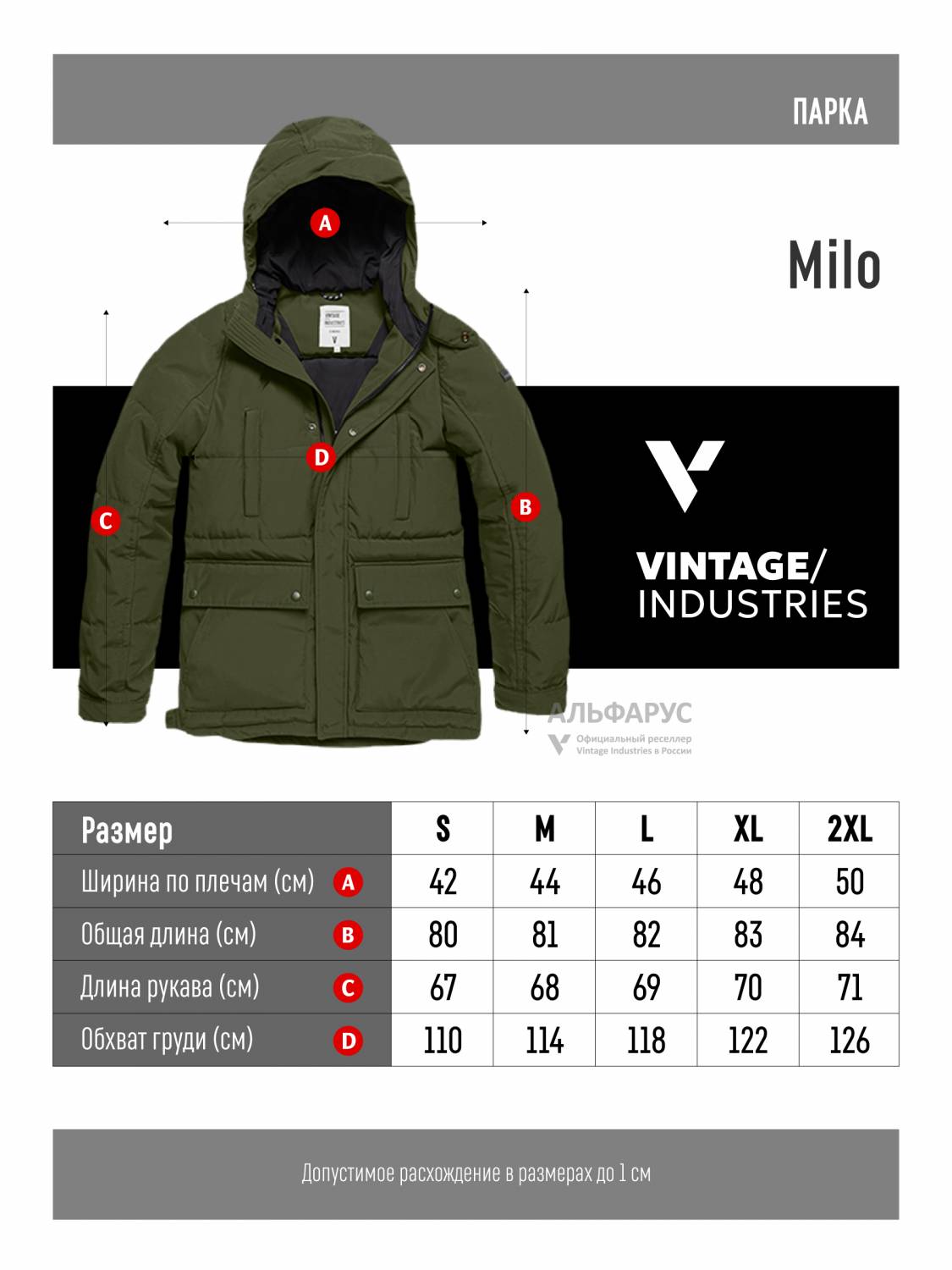 Куртка / Парка теплая пуховая мужская "Milo" (Drab) Vintage Industries Куртка / Парка теплая пуховая мужская "Milo" (Drab) Vintage Industries