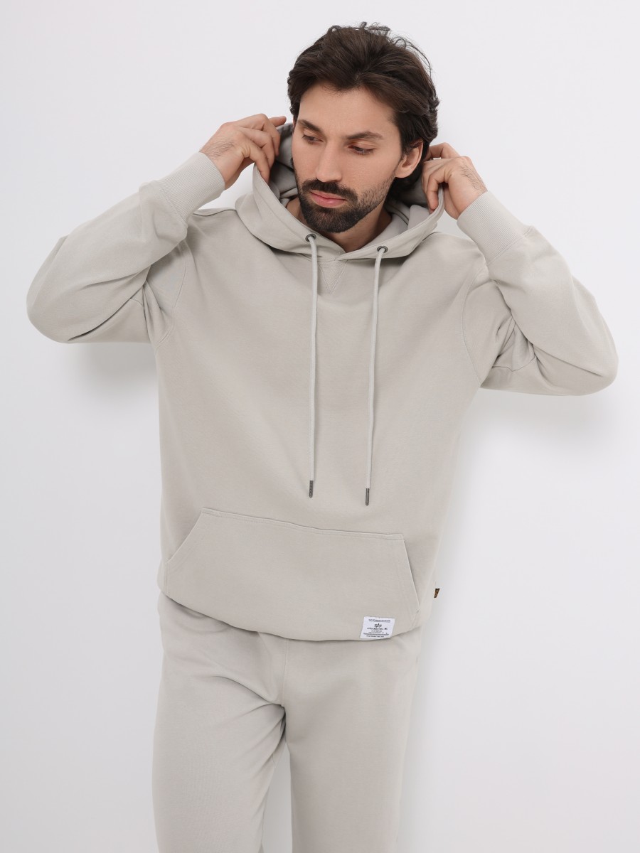 Худи / Толстовка "Essential French Hoodie Gen II" (Light Gray) Alpha Industries