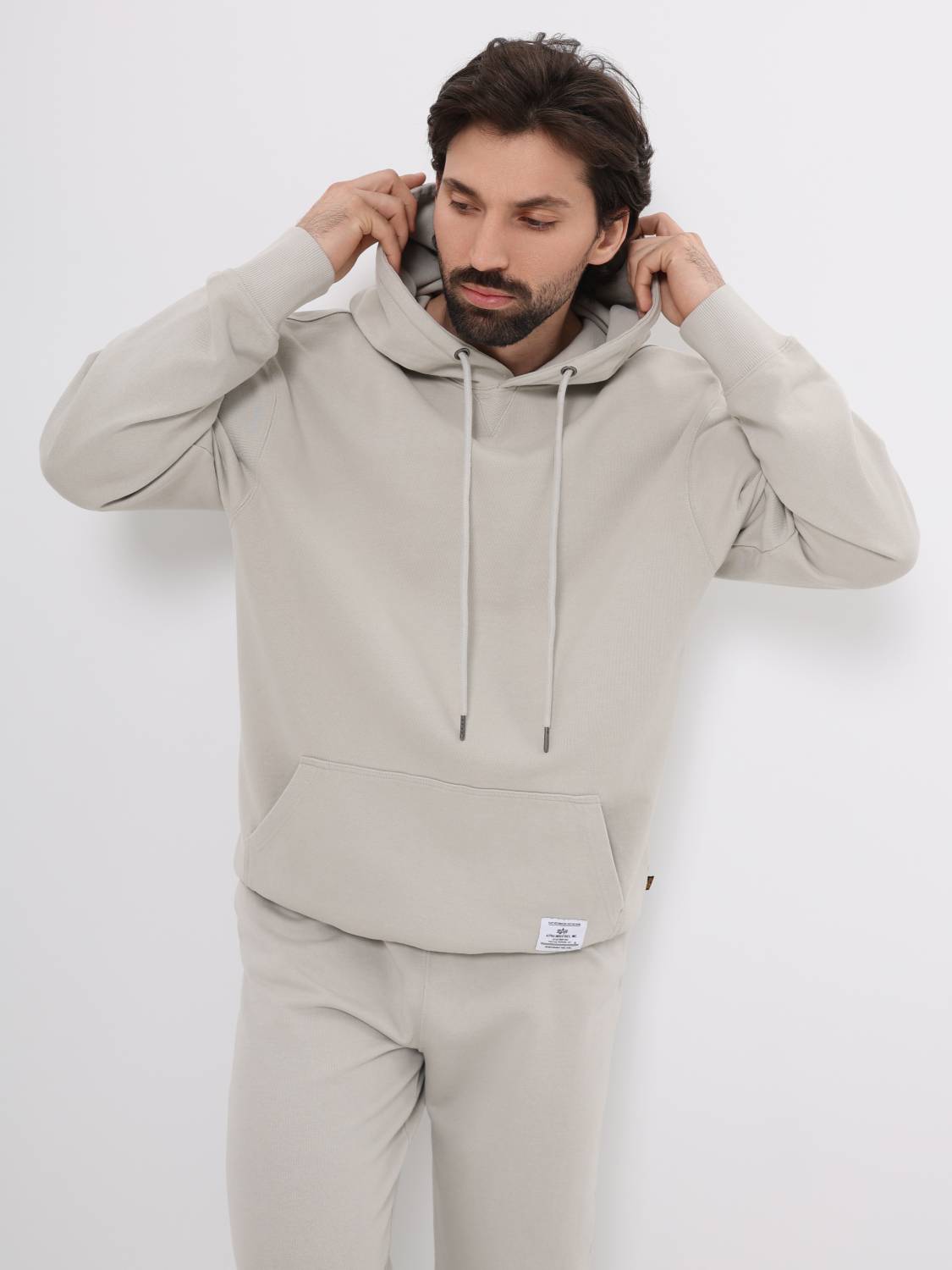 Худи / Толстовка "Essential French Hoodie Gen II" (Light Gray) Alpha Industries