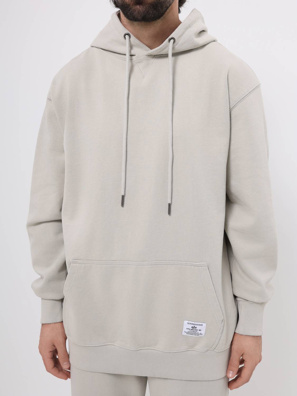 Худи / Толстовка "Essential French Hoodie Gen II" (Light Gray) Alpha Industries