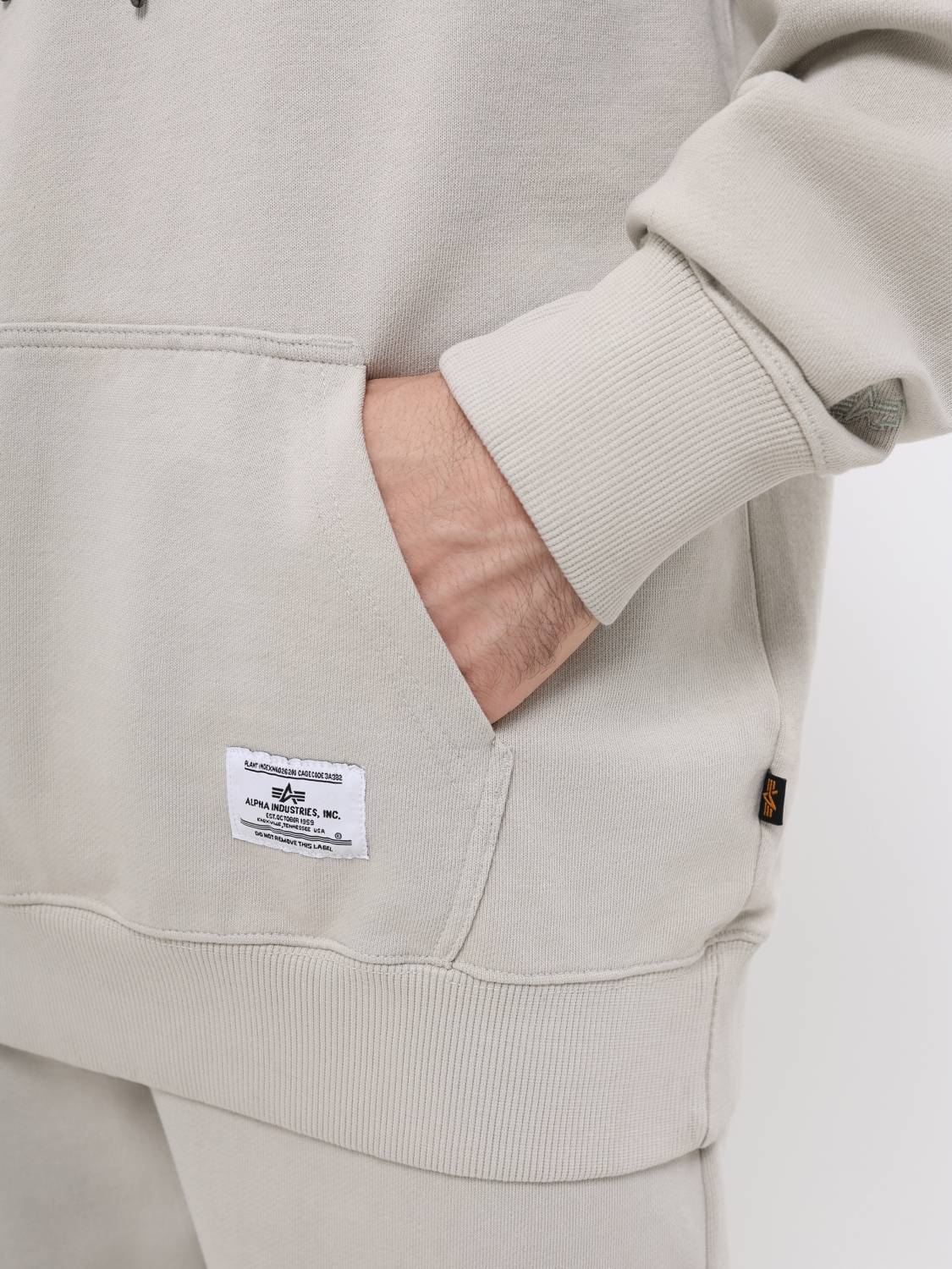 Худи / Толстовка "Essential French Hoodie Gen II" (Light Gray) Alpha Industries