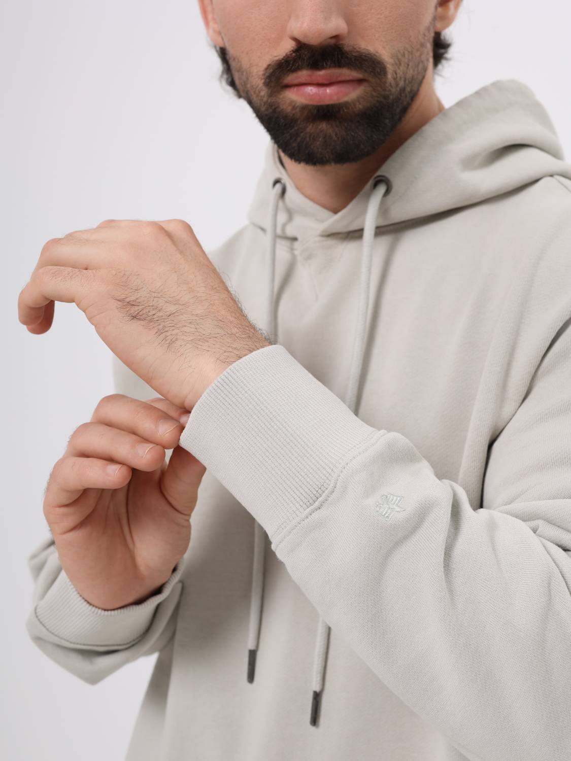 Худи / Толстовка "Essential French Hoodie Gen II" (Light Gray) Alpha Industries