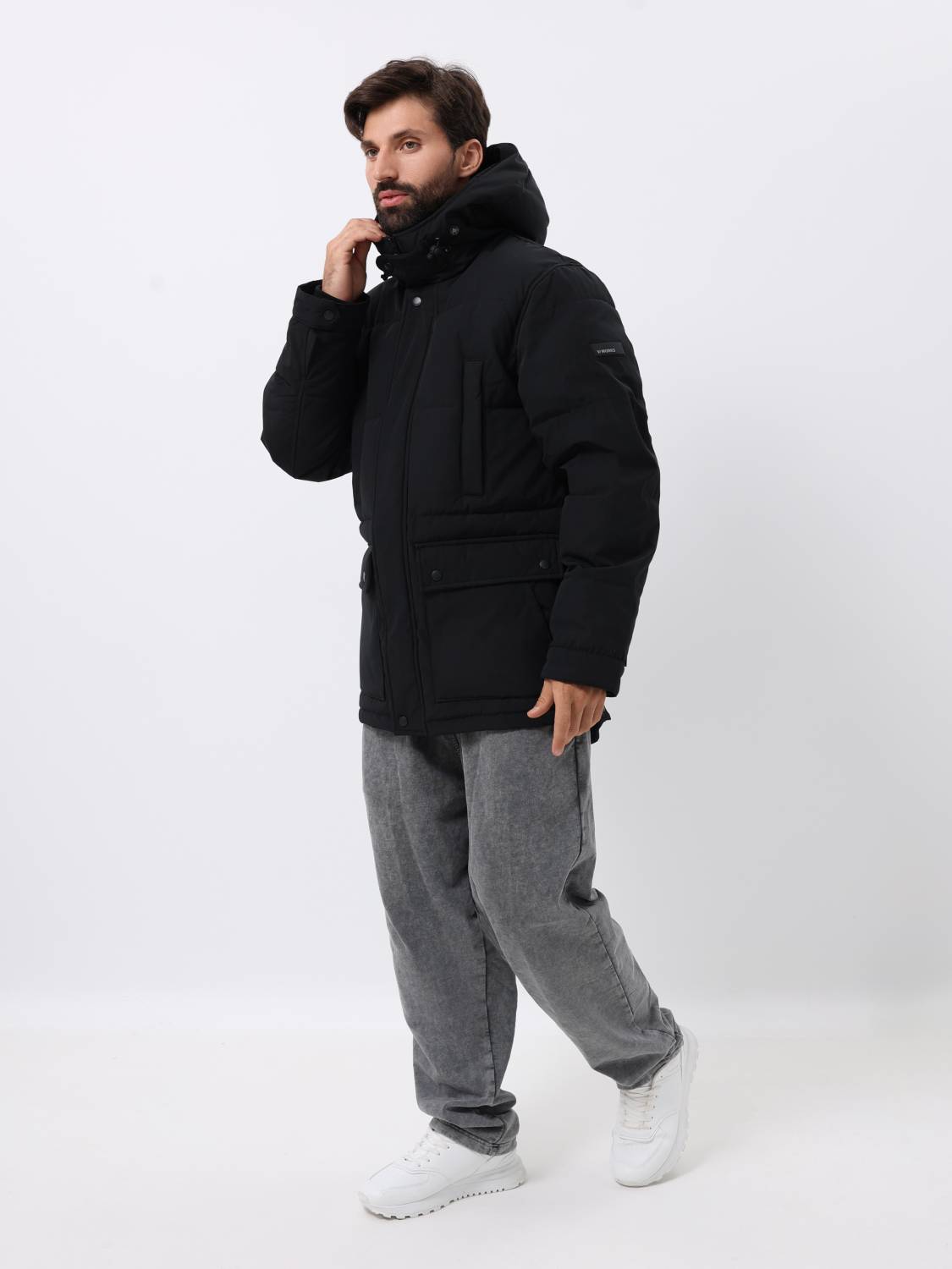 Куртка / Парка теплая пуховая мужская "Milo" (Black) Vintage Industries