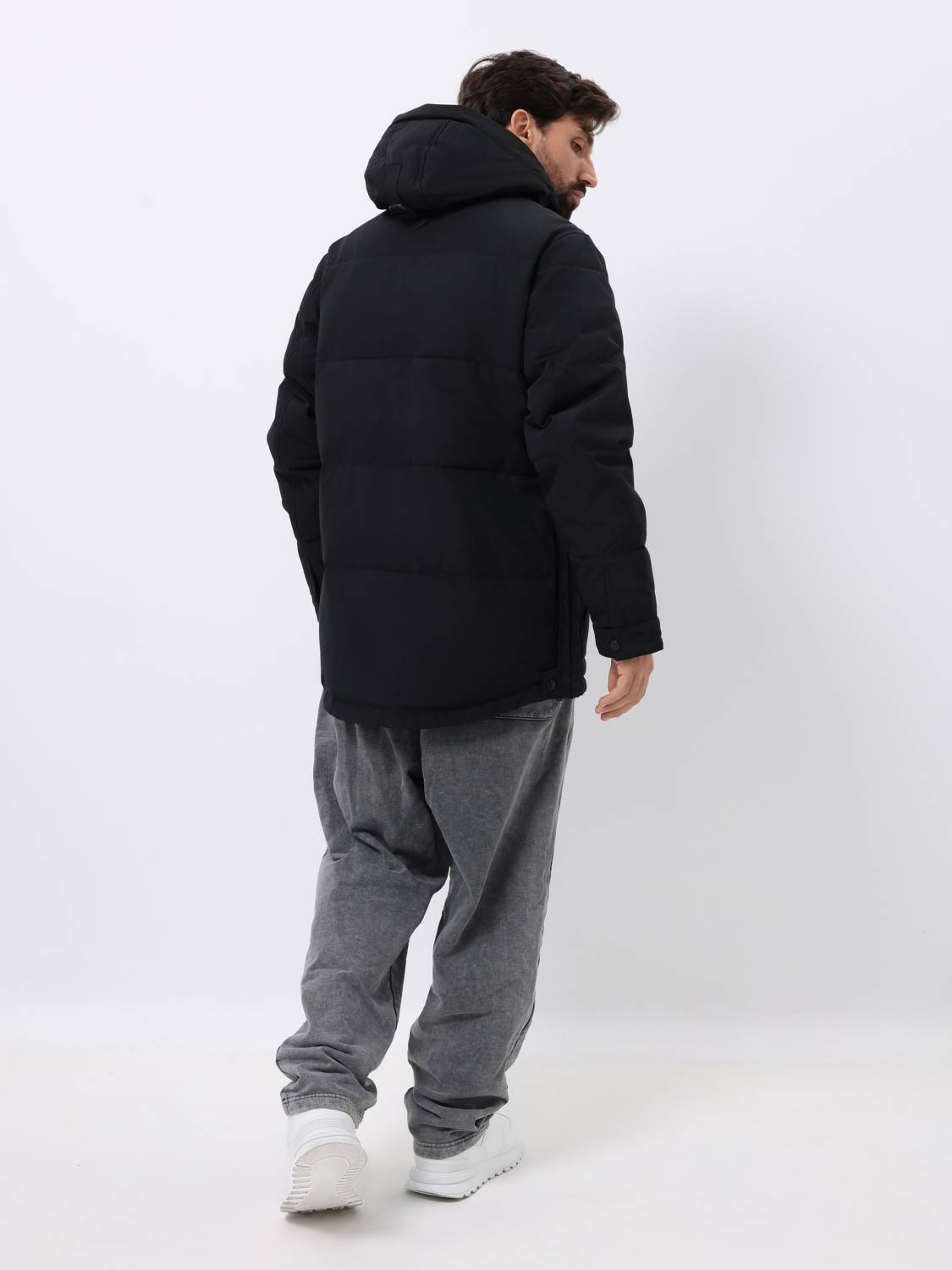Куртка / Парка теплая пуховая мужская "Milo" (Black) Vintage Industries