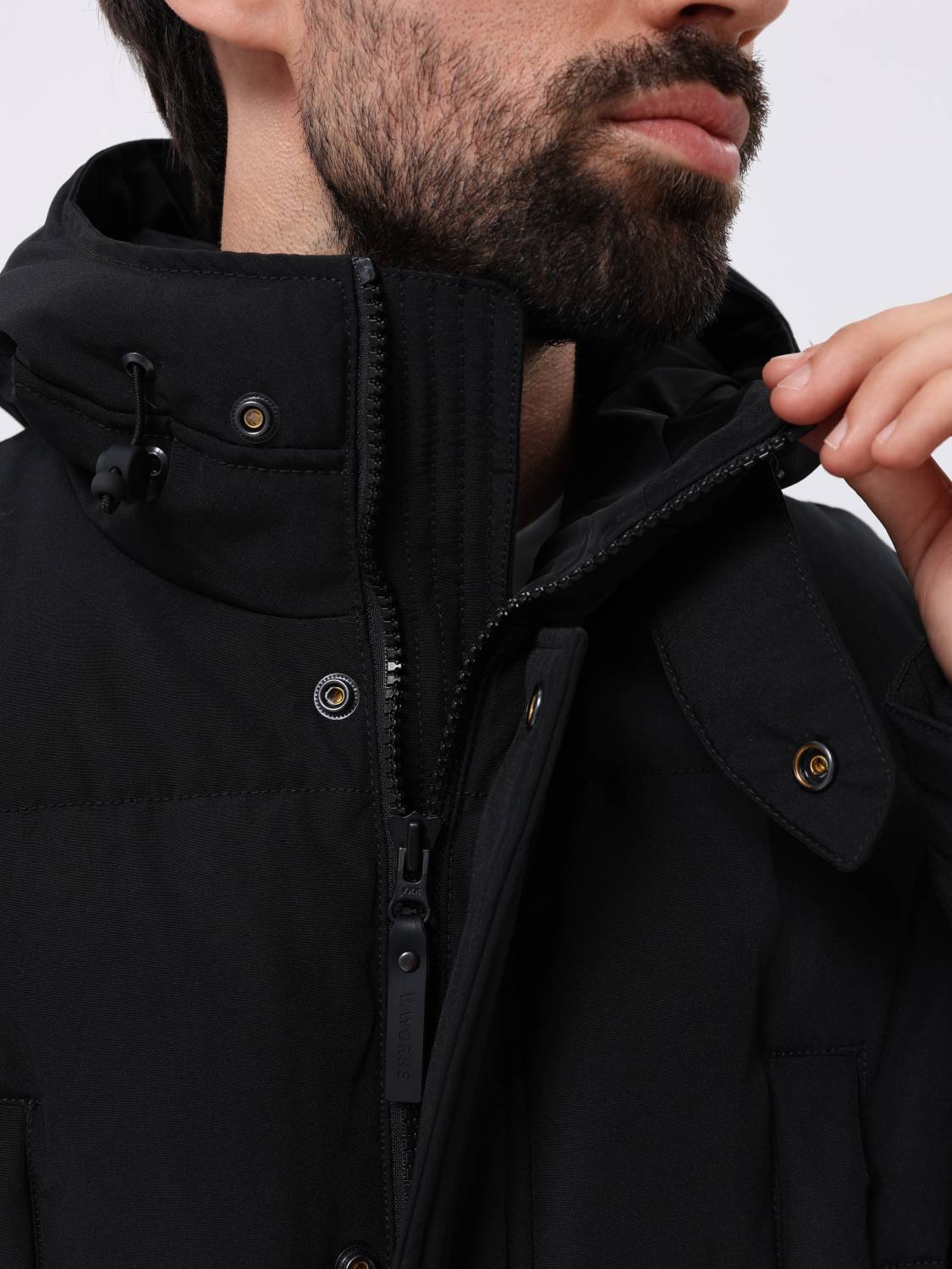 Куртка / Парка теплая пуховая мужская "Milo" (Black) Vintage Industries