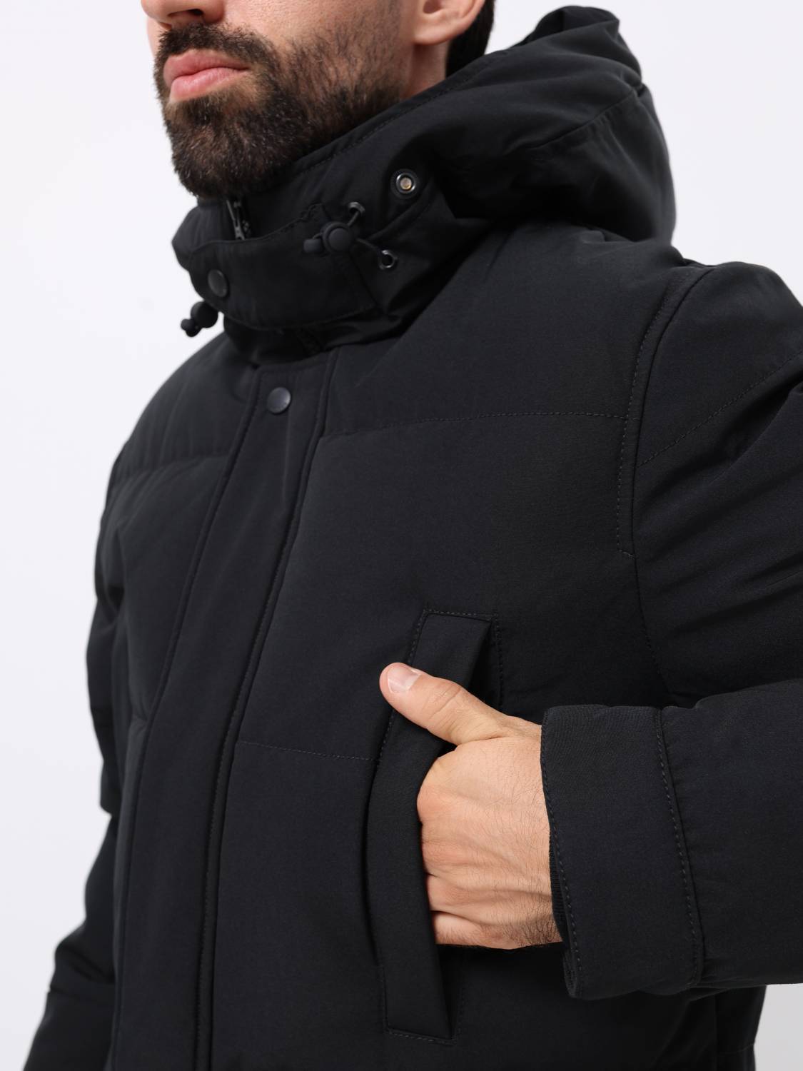 Куртка / Парка теплая пуховая мужская "Milo" (Black) Vintage Industries