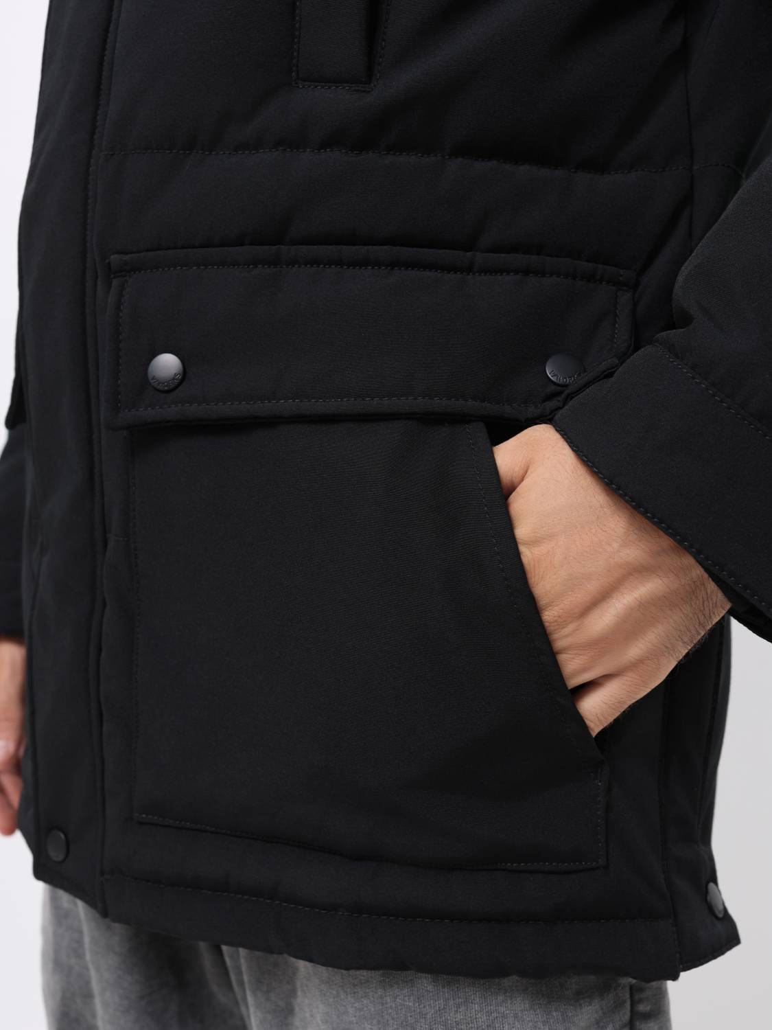 Куртка / Парка теплая пуховая мужская "Milo" (Black) Vintage Industries