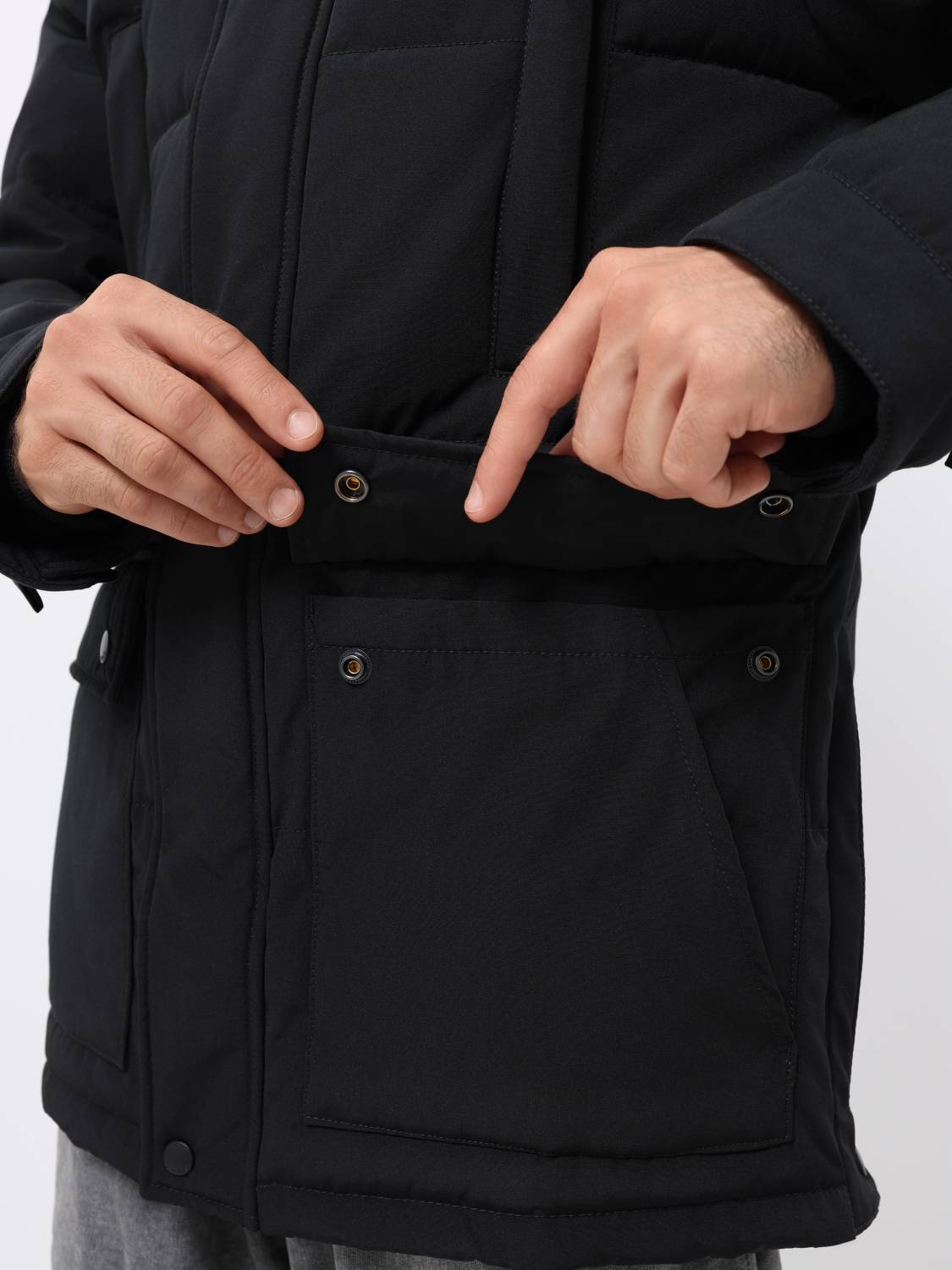 Куртка / Парка теплая пуховая мужская "Milo" (Black) Vintage Industries