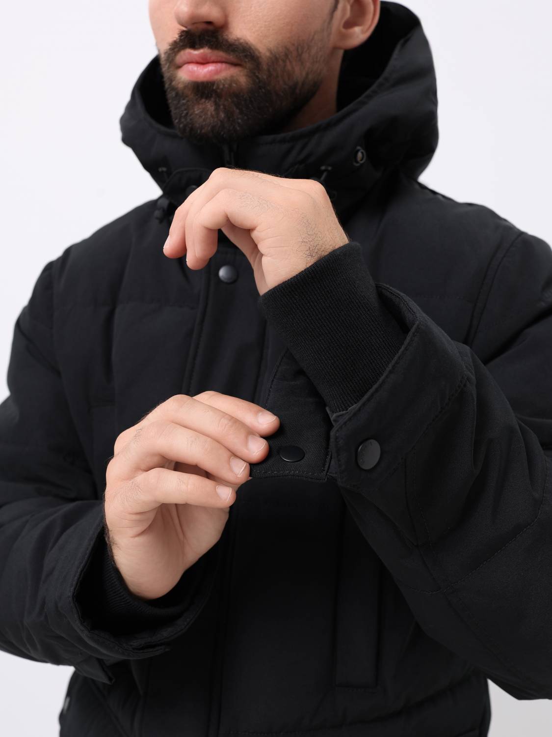 Куртка / Парка теплая пуховая мужская "Milo" (Black) Vintage Industries
