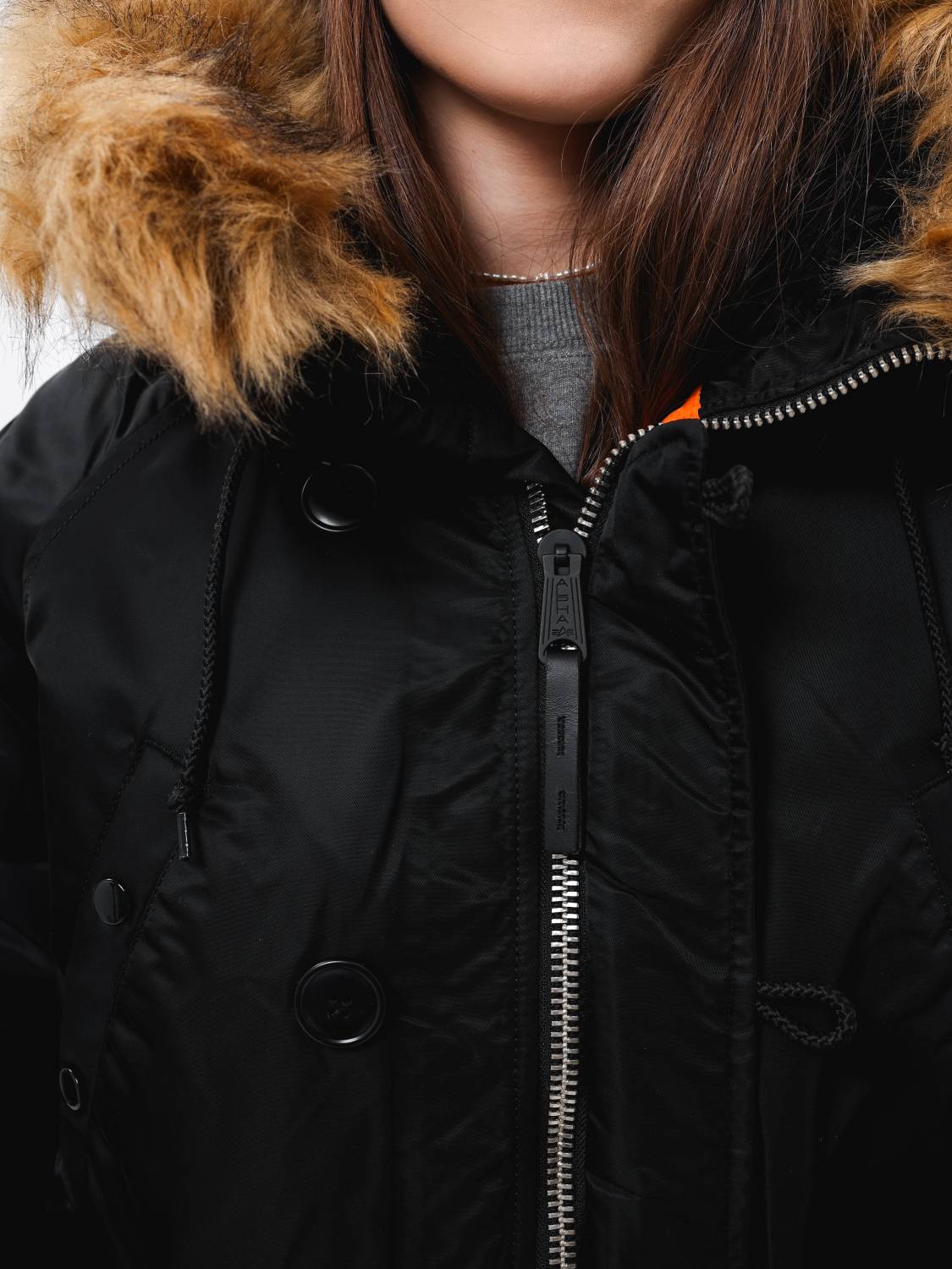 Куртка / Парка теплая женская "N-3B W" (Black) Alpha Industries