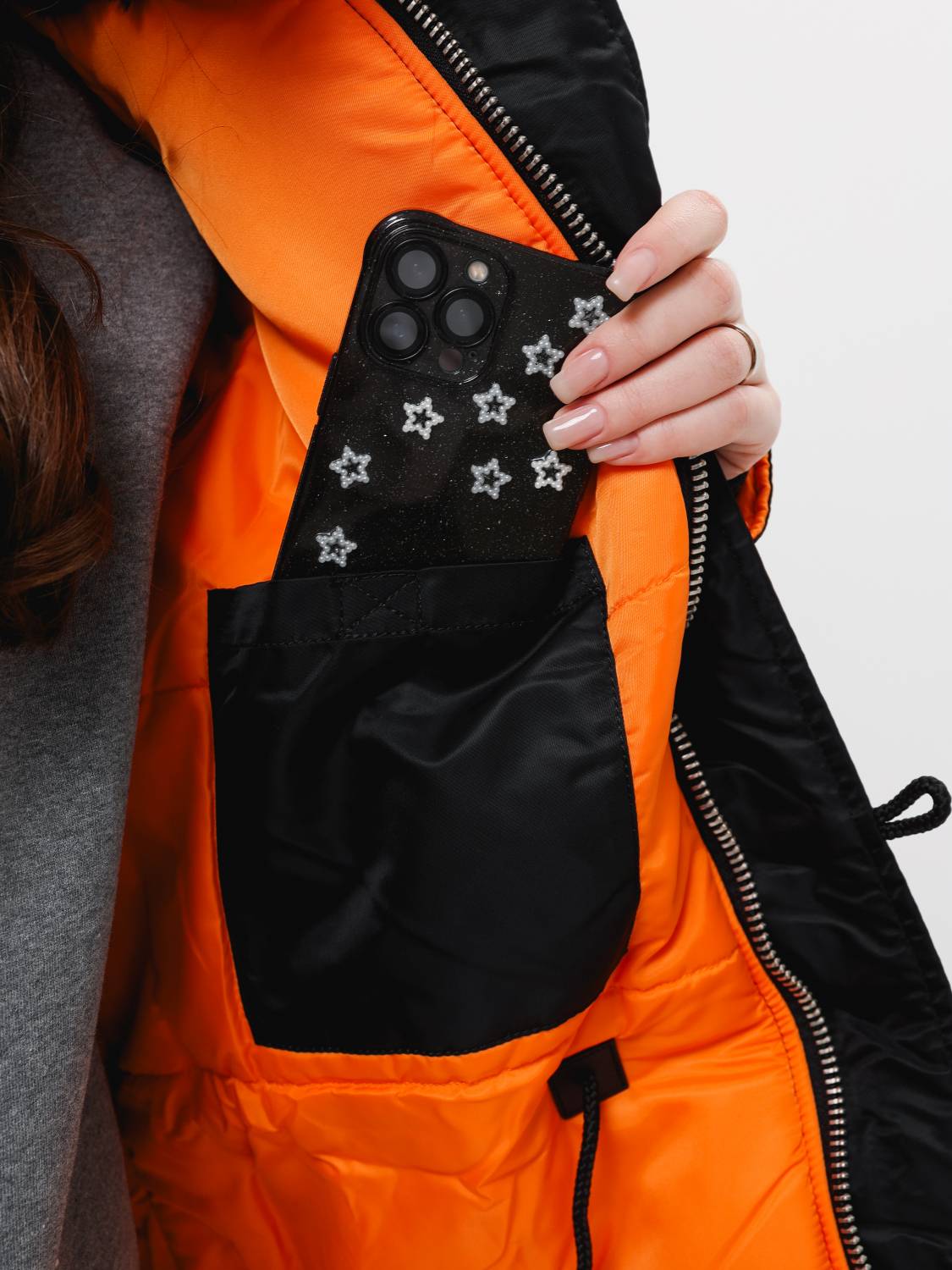Куртка / Парка теплая женская "N-3B W" (Black) Alpha Industries