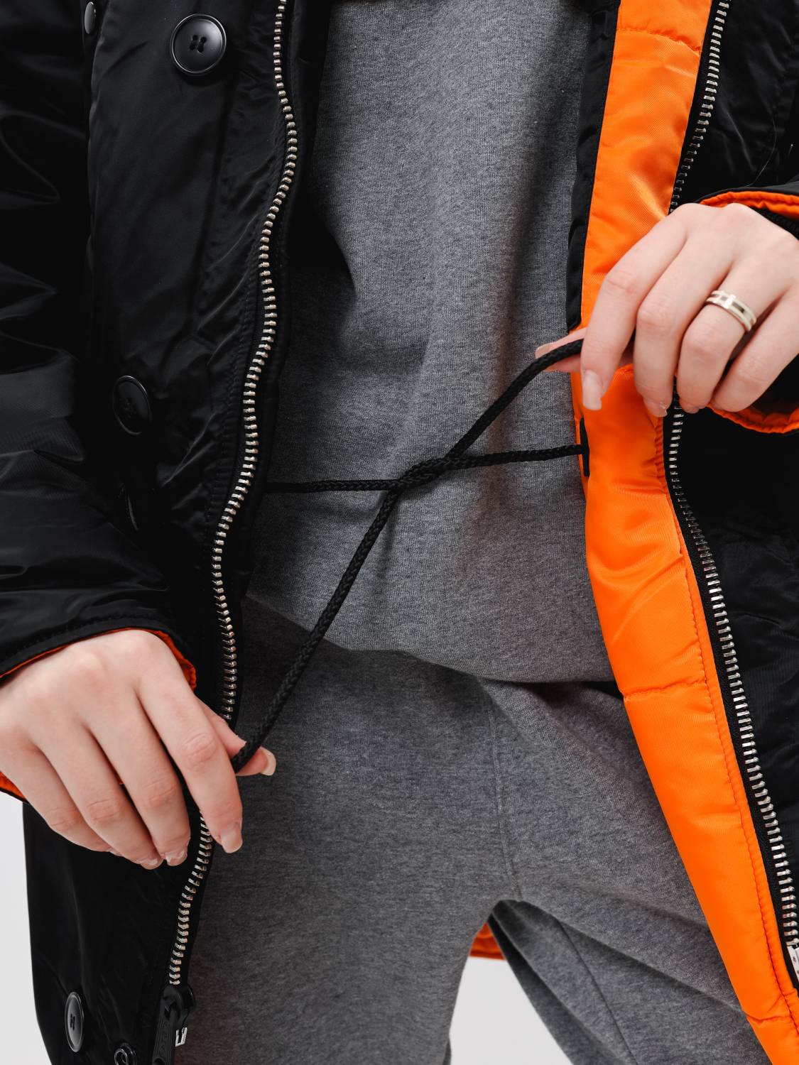 Куртка / Парка теплая женская "N-3B W" (Black) Alpha Industries