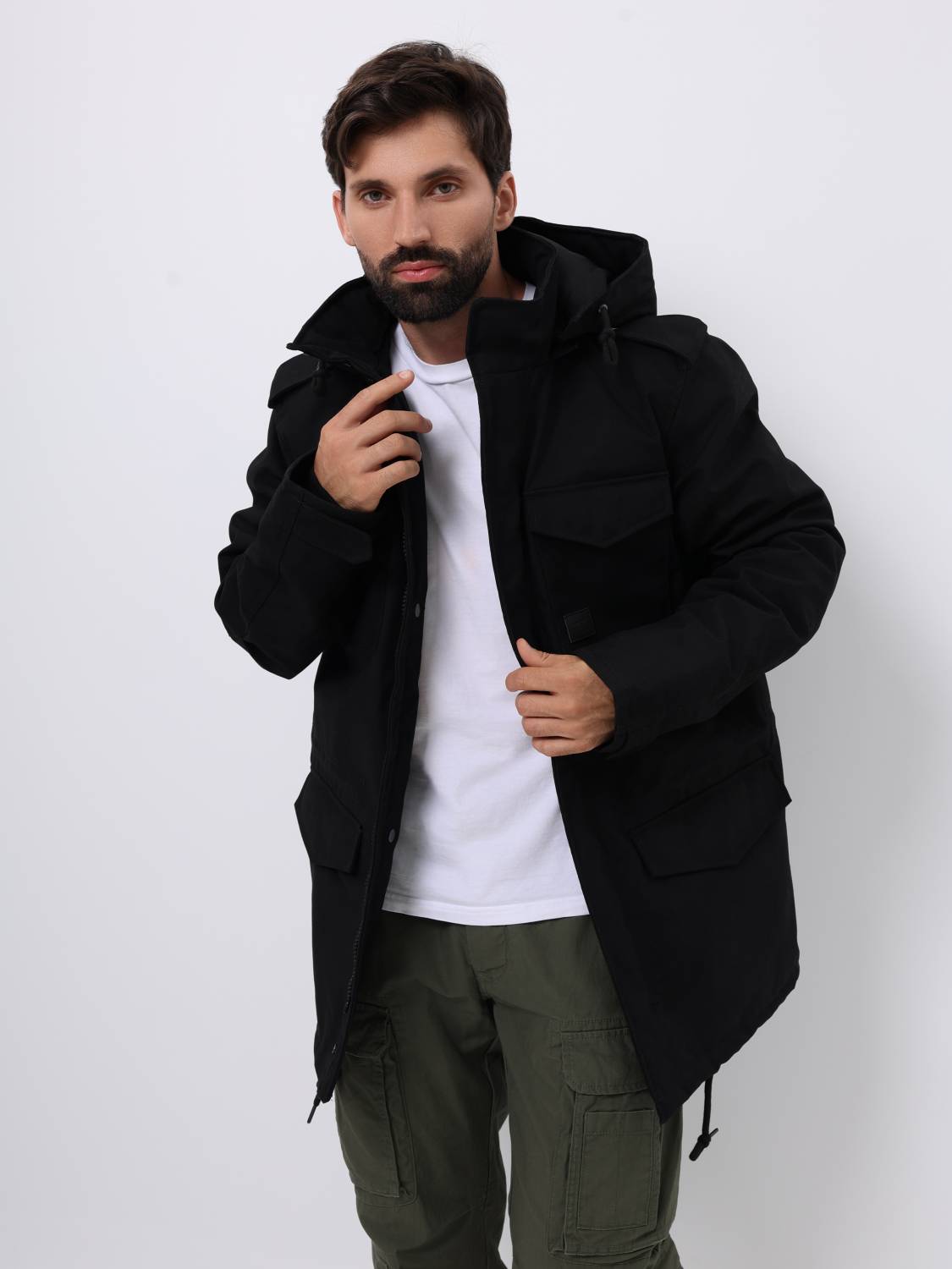Куртка / Парка утепленная мужская "Darren" (Black) Vintage Industries