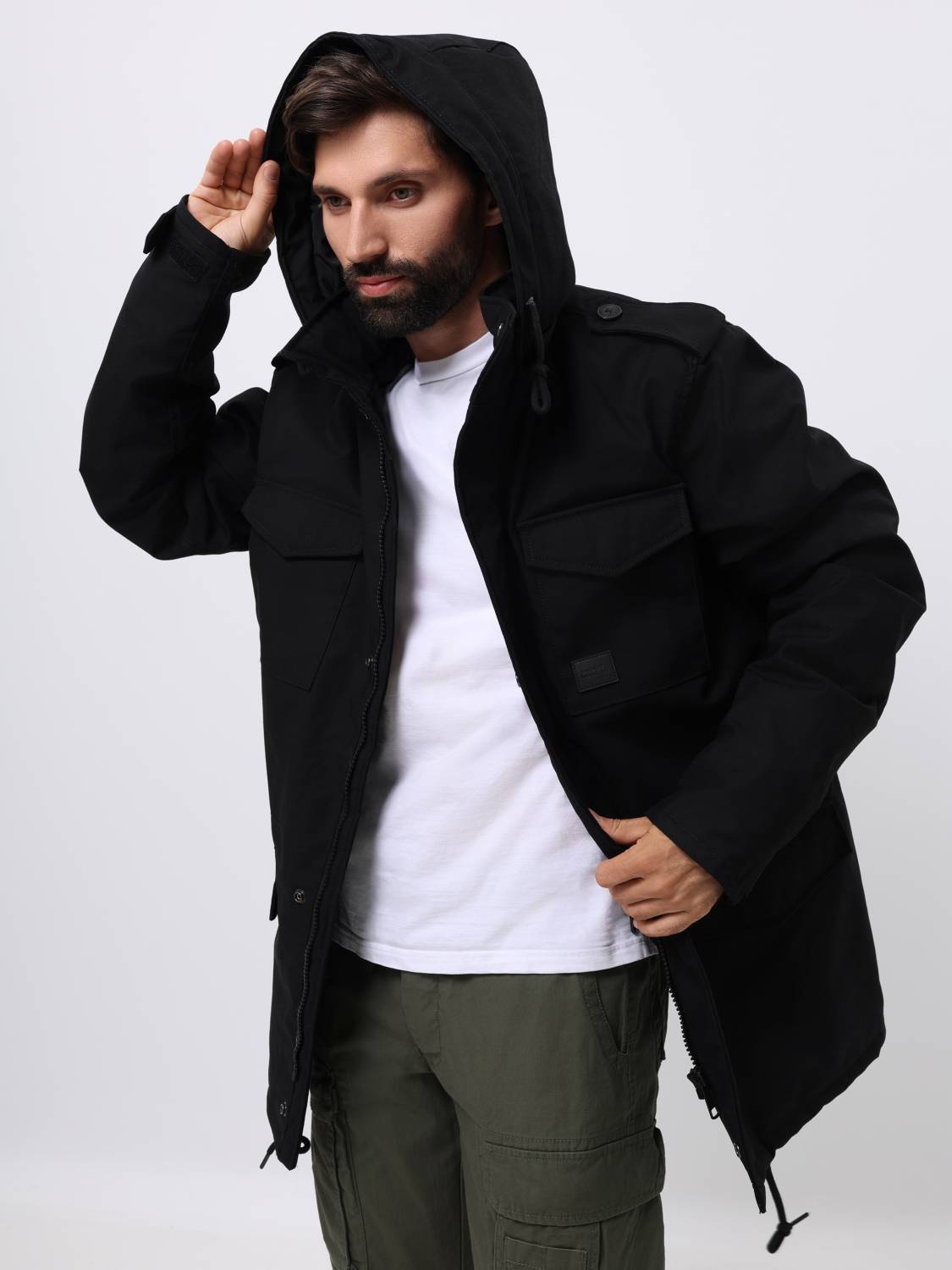 Куртка / Парка утепленная мужская "Darren" (Black) Vintage Industries
