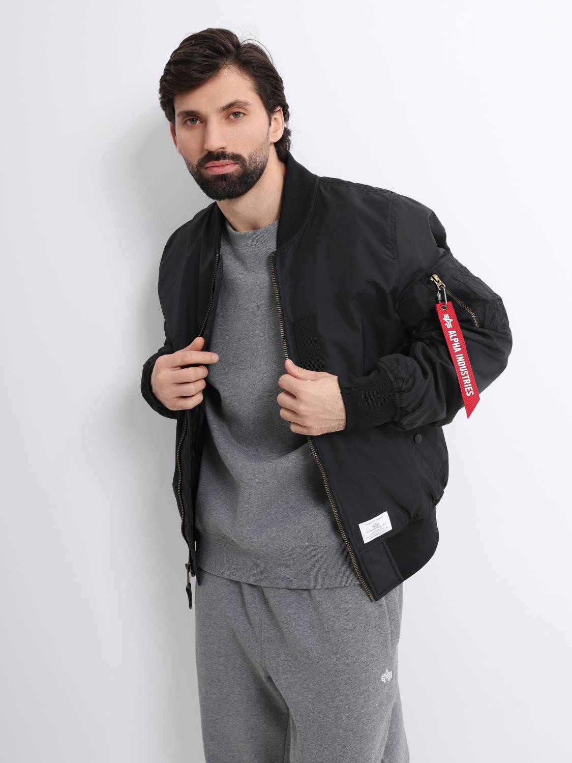 Куртка / Ветровка / Бомбер мужской "L-2B Skymaster Gen II" (Black) Alpha Industries
