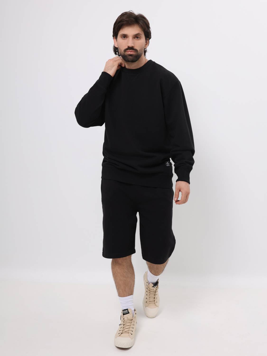 Свитшот / Толстовка "Essential French Crewneck Gen II" (Black) Alpha Industries