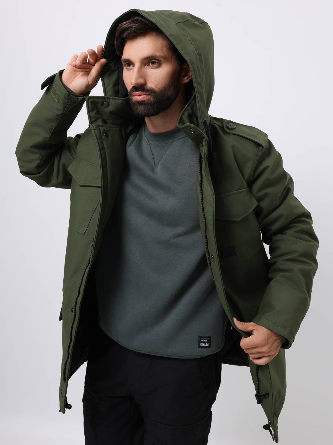 Куртка / Парка утепленная мужская "Darren" (Olive Drab) Vintage Industries Куртка / Парка утепленная мужская "Darren" (Olive Drab) Vintage Industries