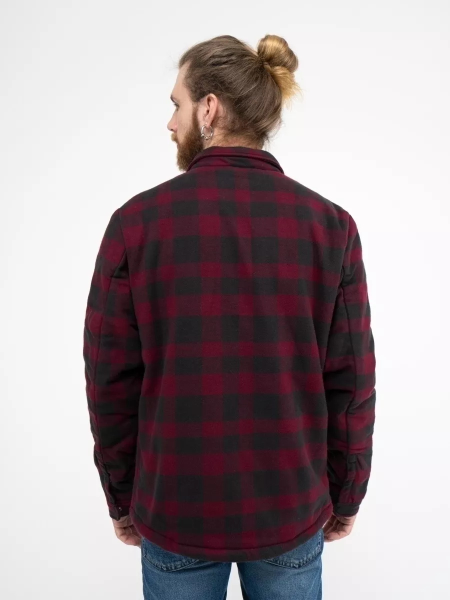 Куртка-рубашка / Шерпа утепленная мужская ''Craft'' (Burgundy Check) Vintage Industries