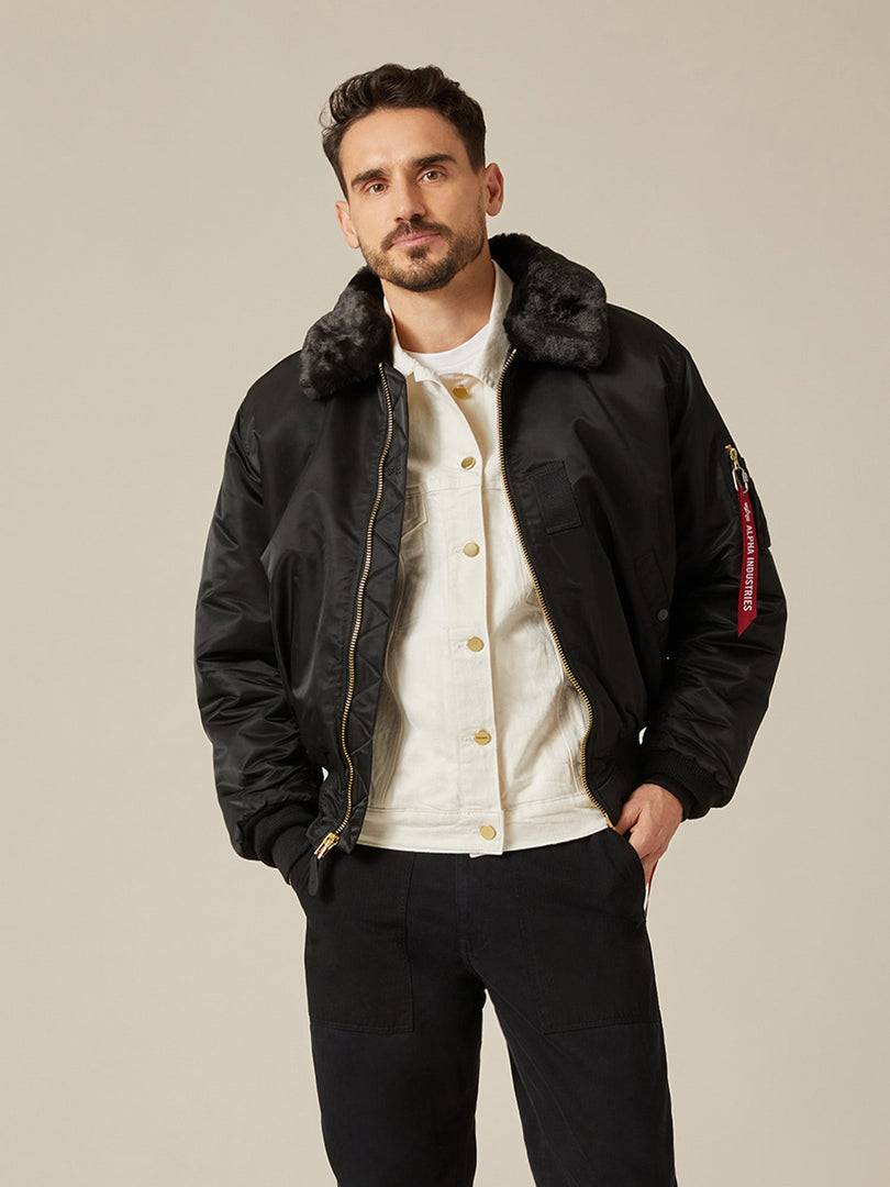 Куртка / Бомбер утепленный мужской ''B-15'' (Black) Alpha Industries