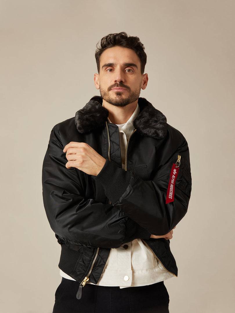 Куртка / Бомбер утепленный мужской ''B-15'' (Black) Alpha Industries