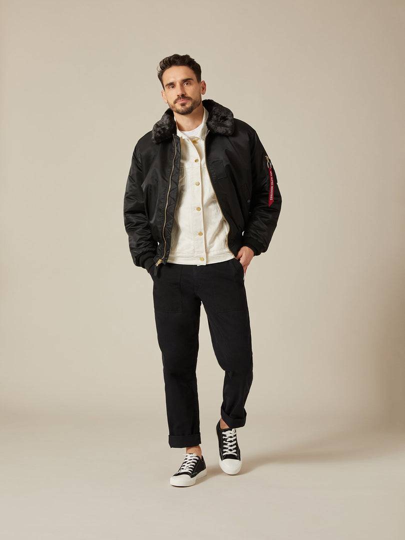 Куртка / Бомбер утепленный мужской ''B-15'' (Black) Alpha Industries