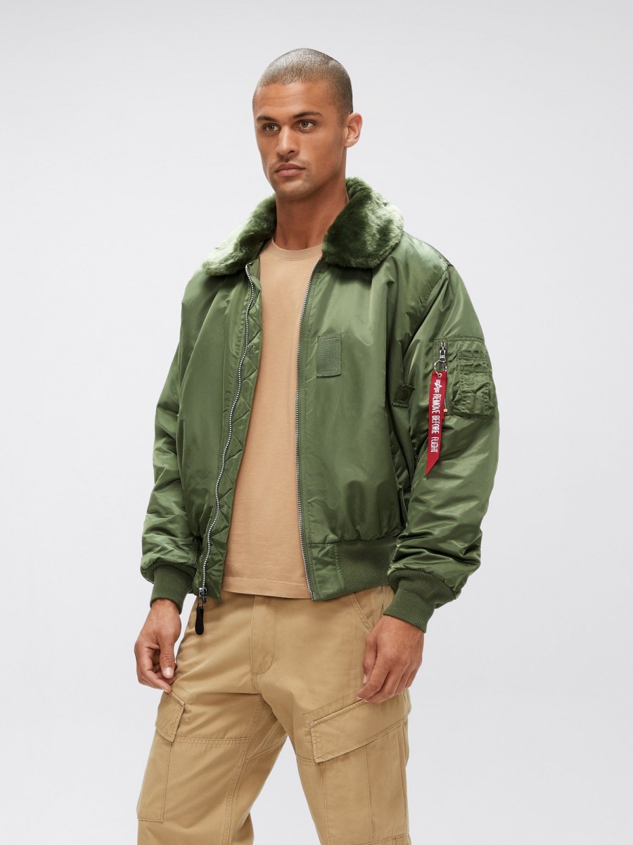 Куртка / Бомбер утепленный мужской ''B-15'' (Sage Green) Alpha Industries