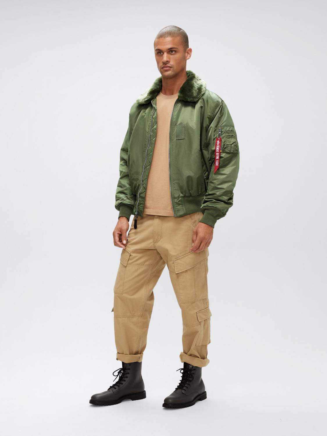 Куртка / Бомбер утепленный мужской ''B-15'' (Sage Green) Alpha Industries