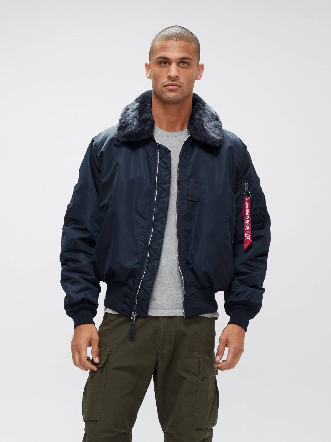 Куртка / Бомбер утепленный мужской ''B-15'' (Replica Blue) Alpha Industries