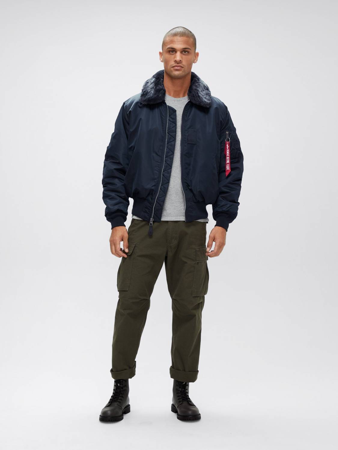 Куртка / Бомбер утепленный мужской ''B-15'' (Replica Blue) Alpha Industries