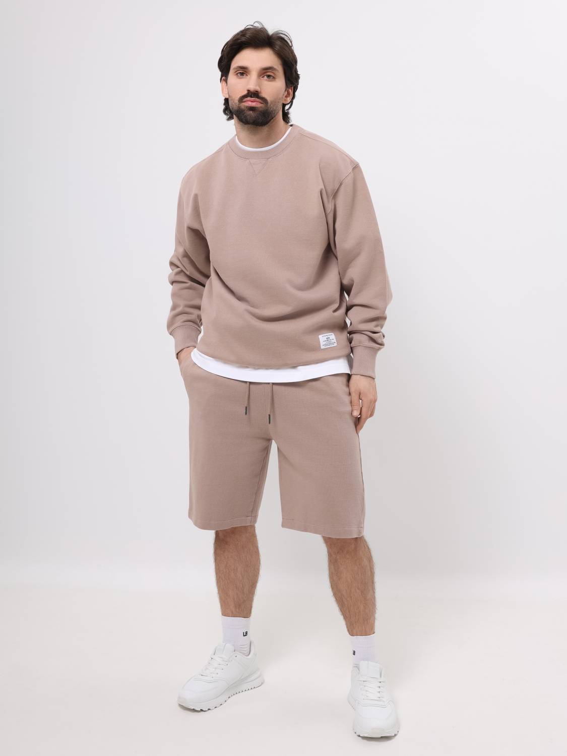 Шорты спортивные "Essential French Short'' (Atlas Khaki) Alpha Industries