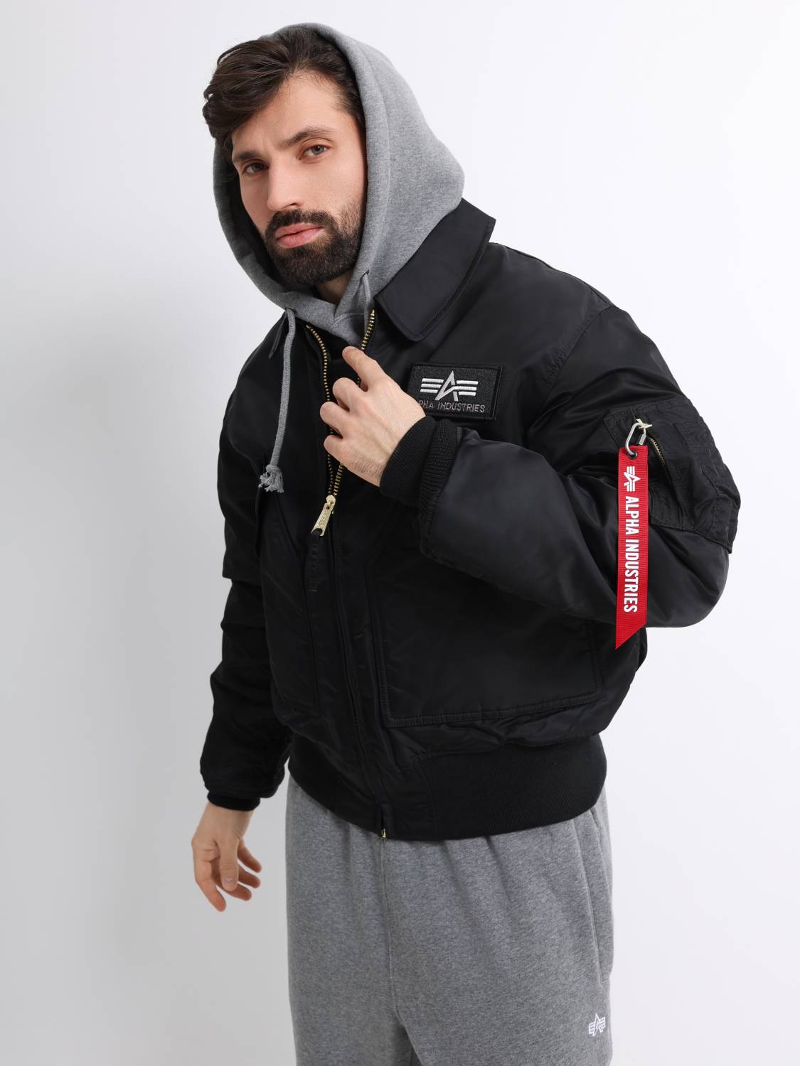Куртка / Бомбер утепленный мужской "CWU 45/P" (Black) Alpha Industries