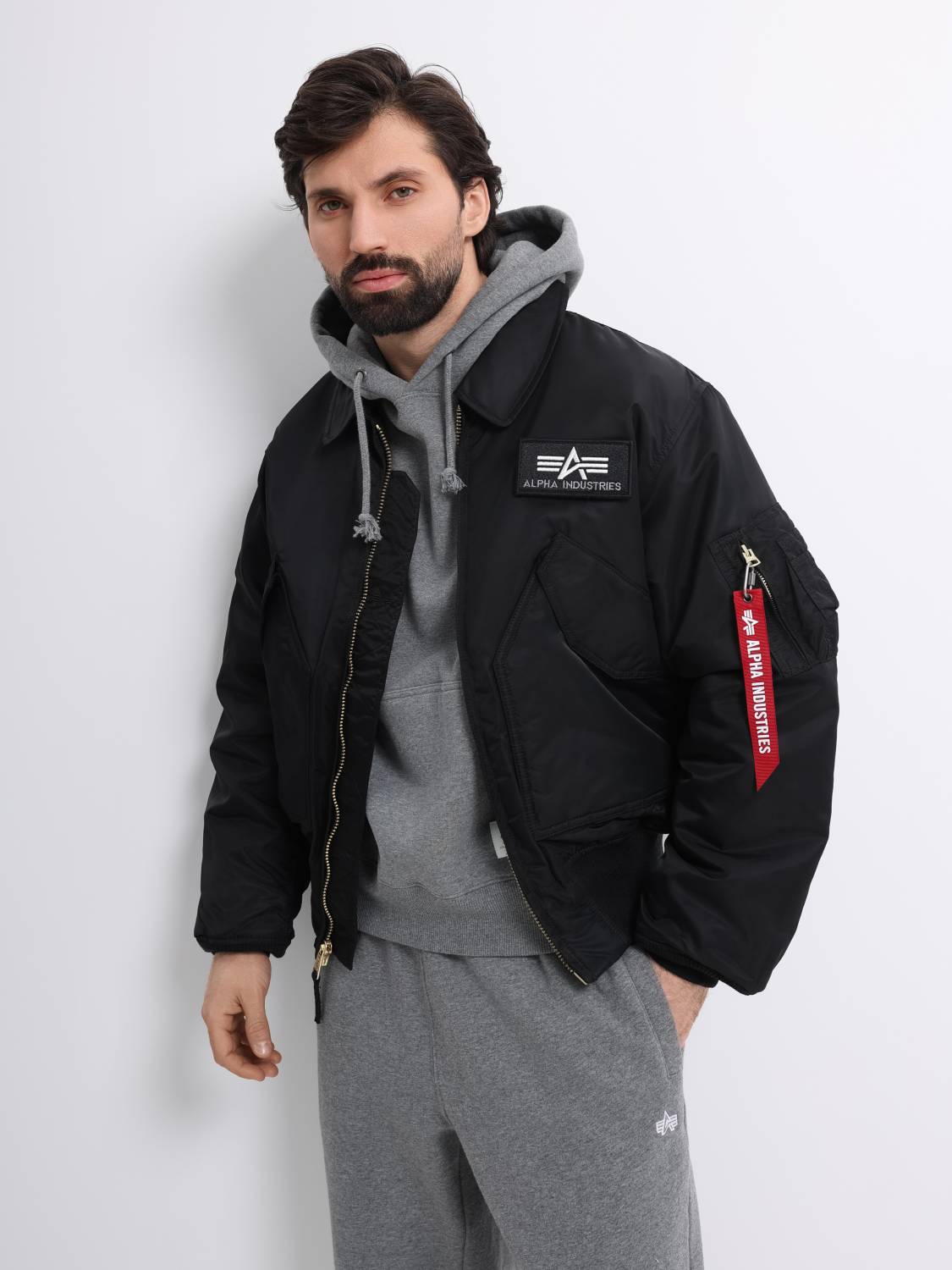 Куртка / Бомбер утепленный мужской "CWU 45/P" (Black) Alpha Industries