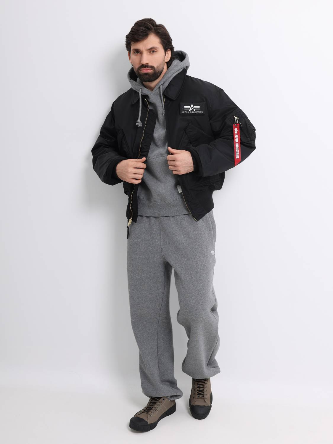Куртка / Бомбер утепленный мужской "CWU 45/P" (Black) Alpha Industries