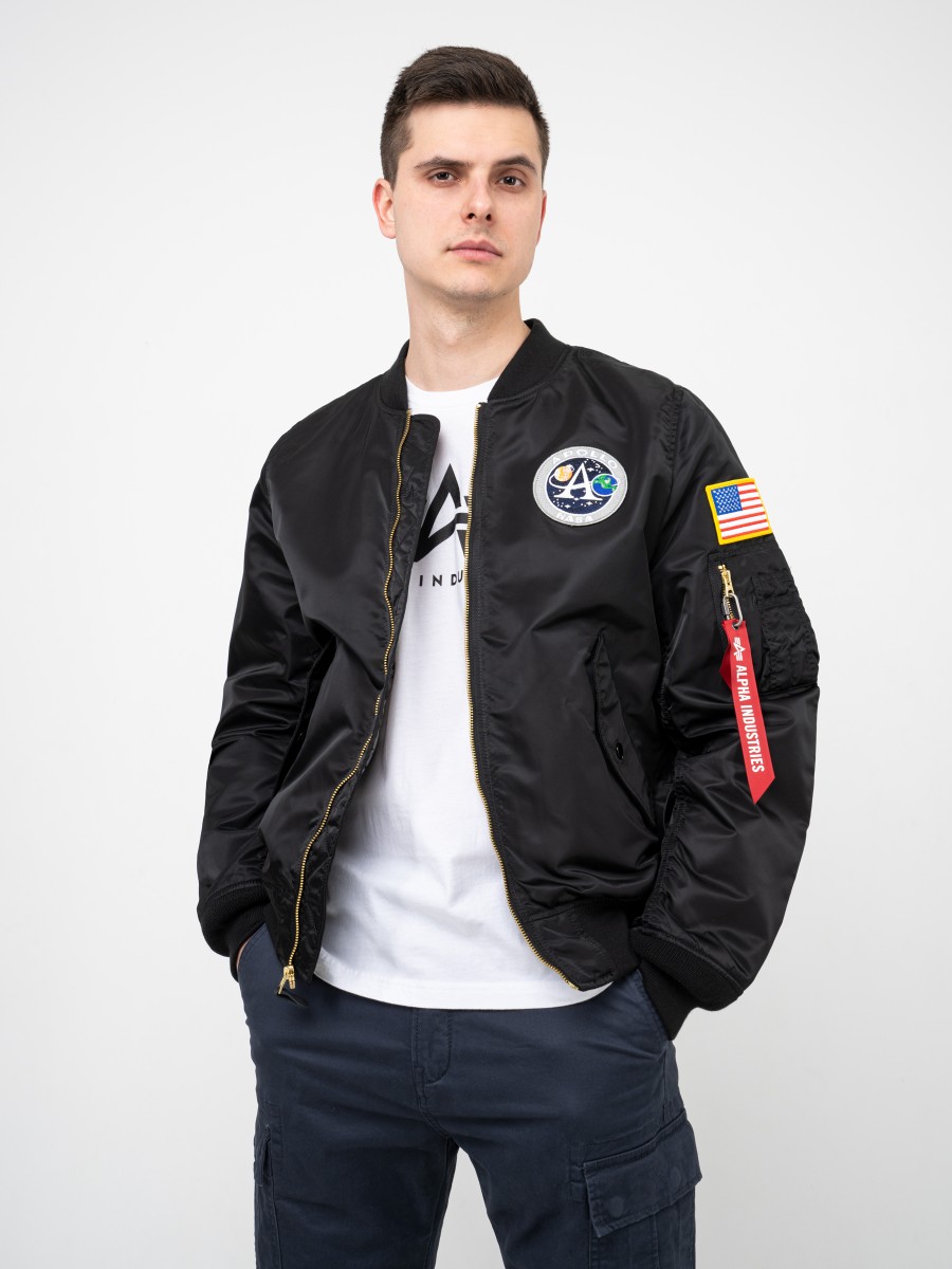 Куртка / Ветровка / Бомбер мужской "L-2B Apollo II" (Black) Alpha Industries