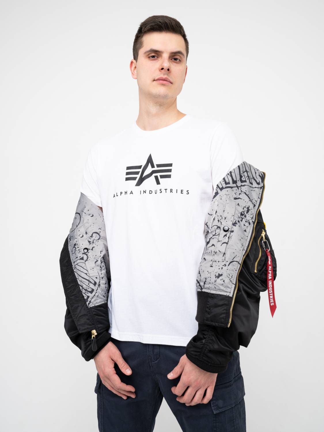 Куртка / Ветровка / Бомбер мужской "L-2B Apollo II" (Black) Alpha Industries