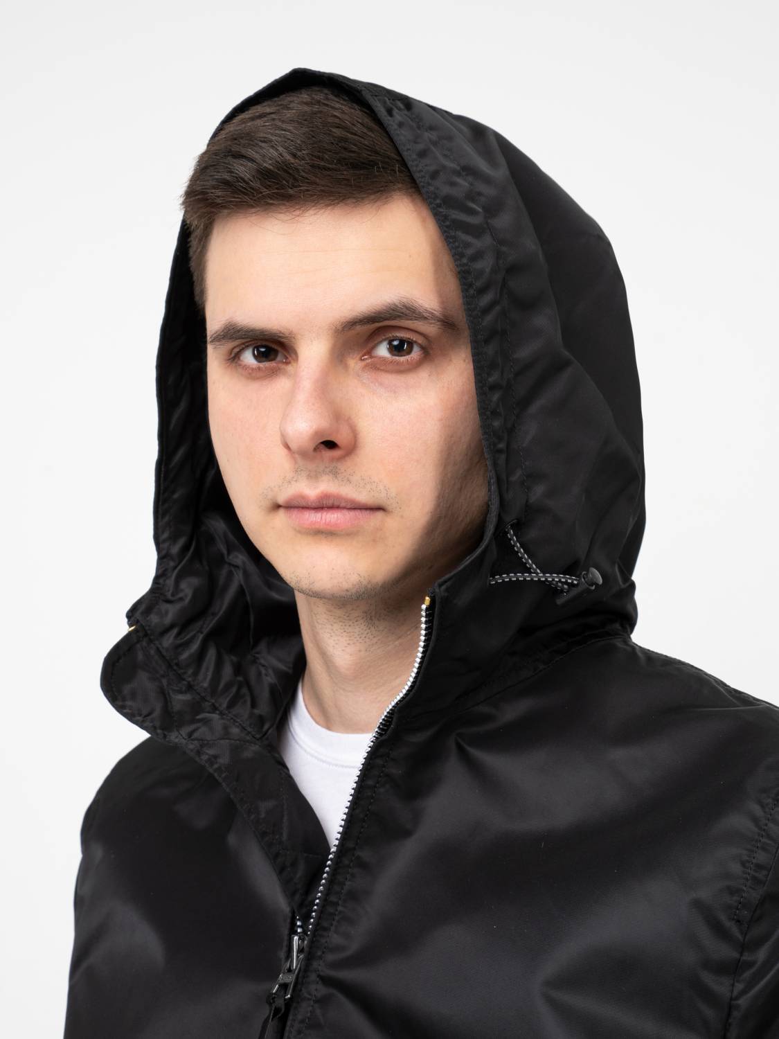 Куртка / Ветровка / Бомбер мужской "L-2B Hooded Gen II" (Black) Alpha Industries