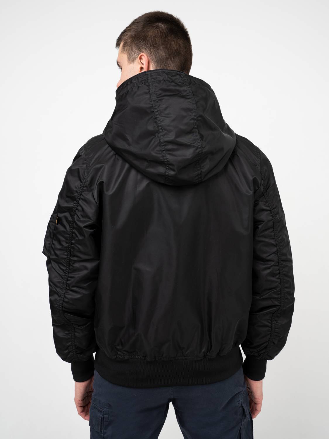 Куртка / Ветровка / Бомбер мужской "L-2B Hooded Gen II" (Black) Alpha Industries