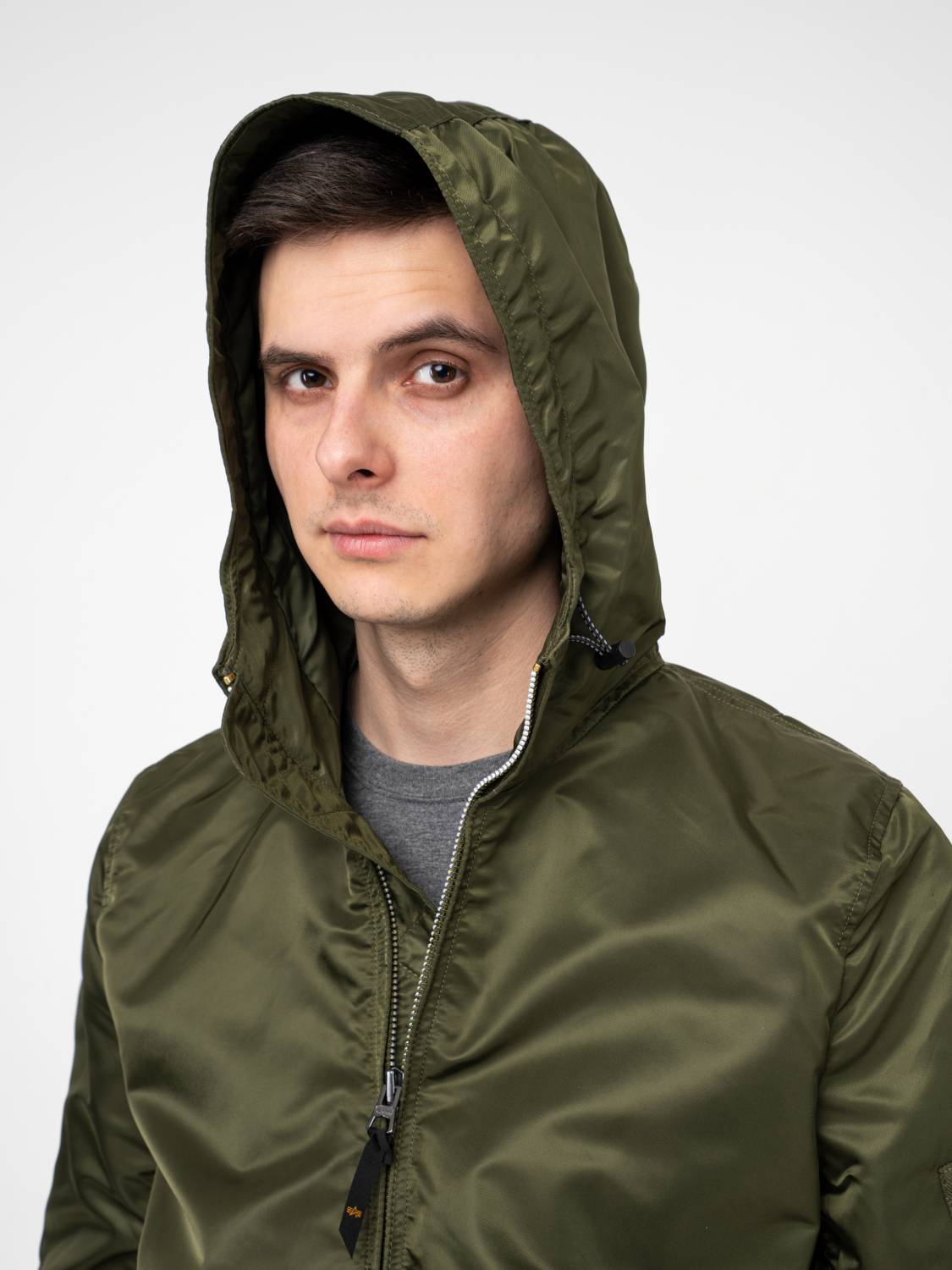 Куртка / Ветровка / Бомбер мужской "L-2B Hooded Gen II" (Dark Green) Alpha Industries