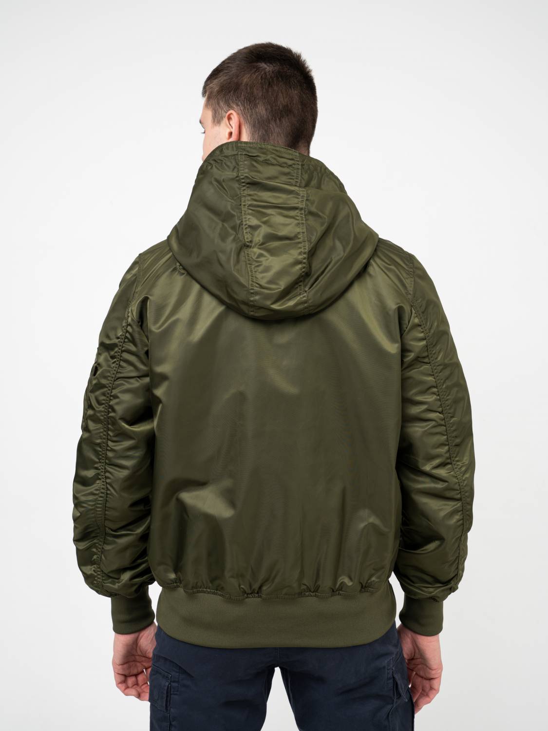 Куртка / Ветровка / Бомбер мужской "L-2B Hooded Gen II" (Dark Green) Alpha Industries