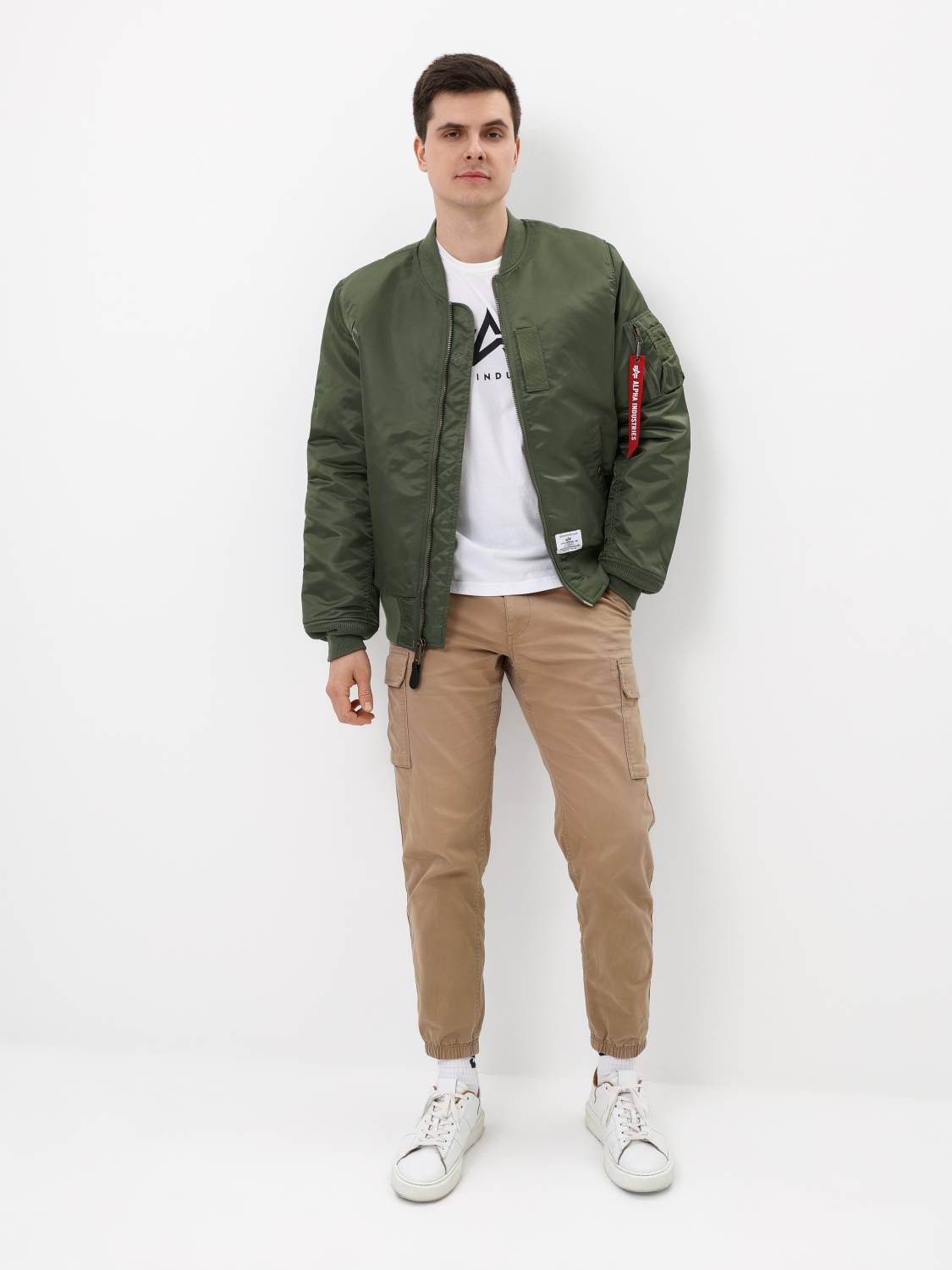Куртка / Бомбер утепленный мужской ''MA-1 MOD'' (Sage) Alpha Industries