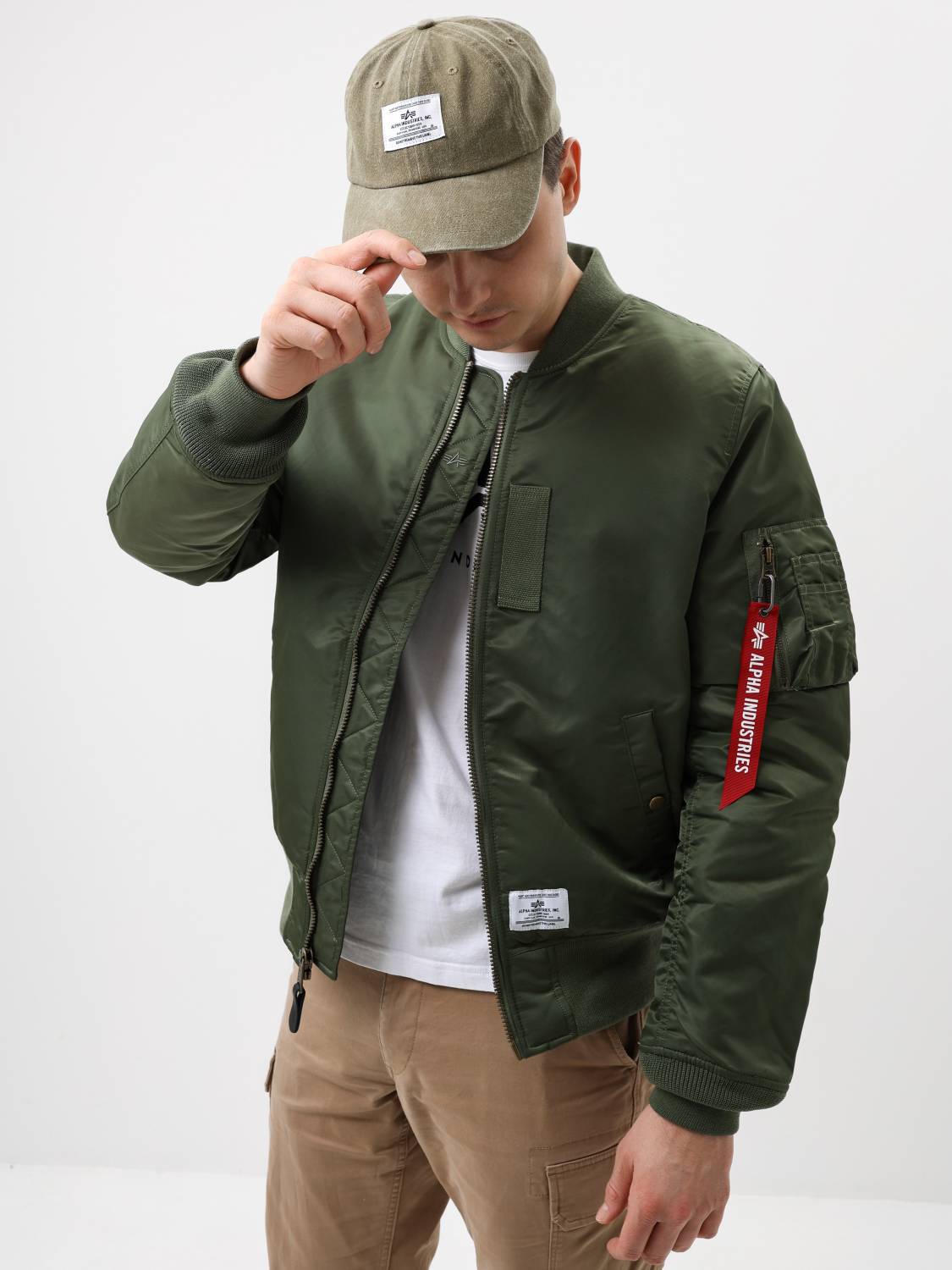 Куртка / Бомбер утепленный мужской ''MA-1 MOD'' (Sage) Alpha Industries