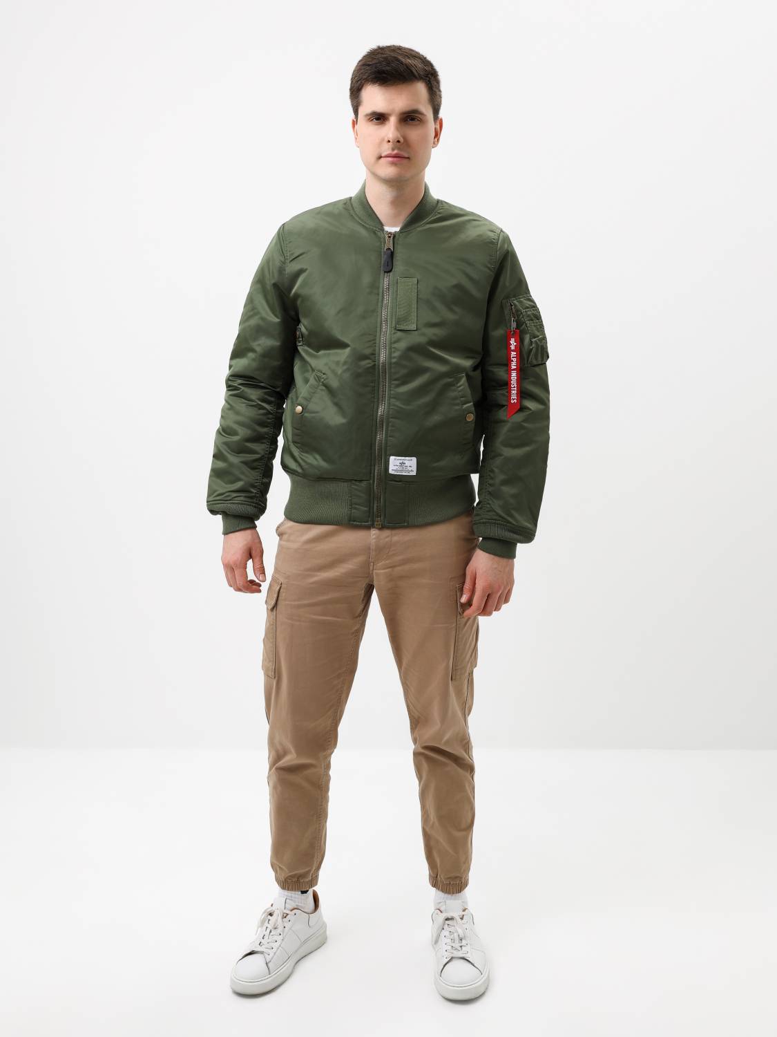 Куртка / Бомбер утепленный мужской ''MA-1 MOD'' (Sage) Alpha Industries