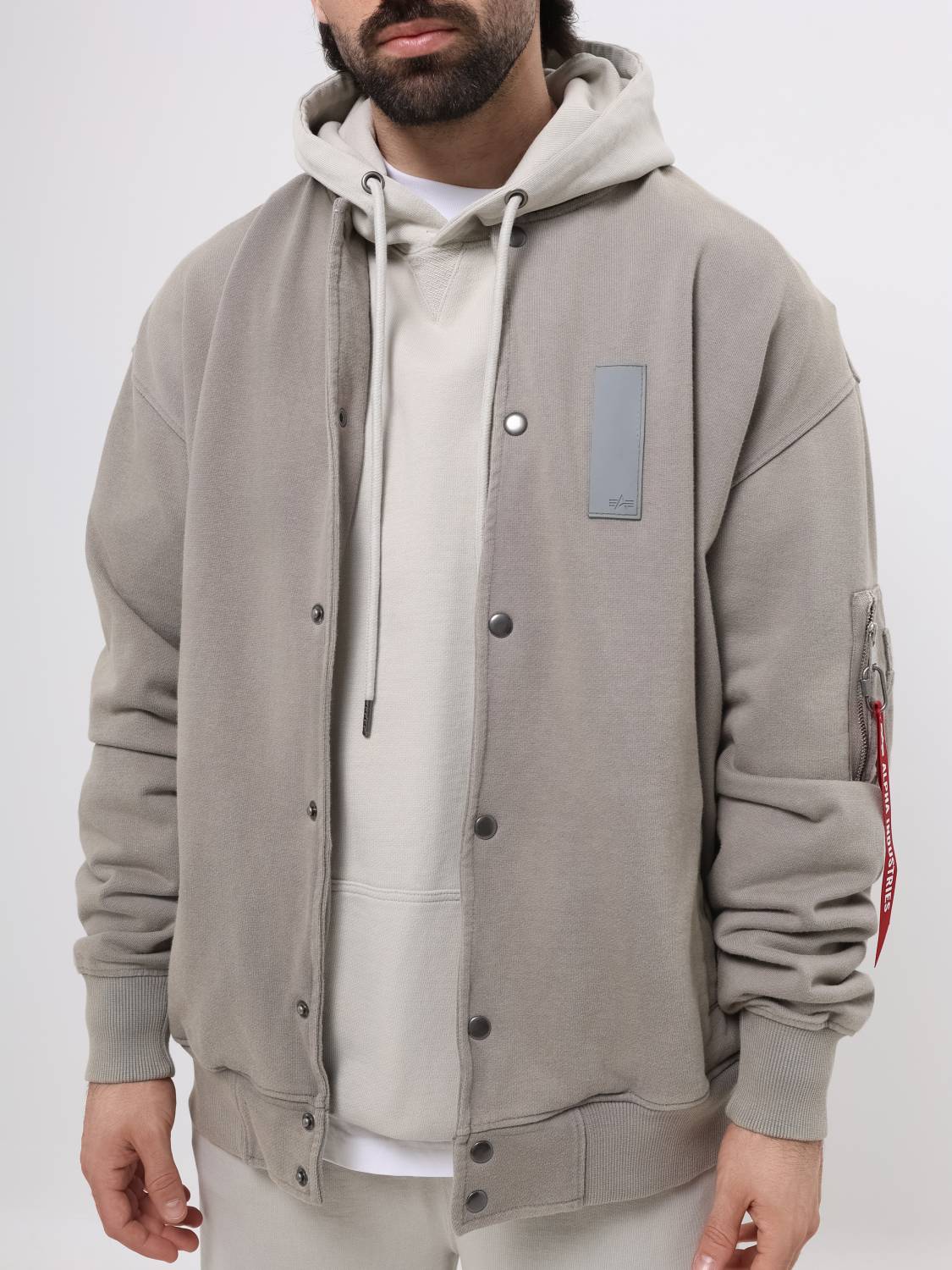 Куртка / Ветровка / Бомбер мужской оверсайз "French MA-1" (Mid Gray) Alpha Industries