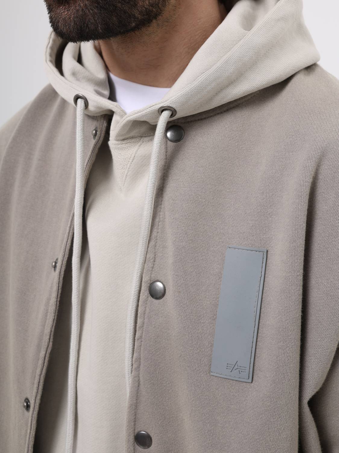 Куртка / Ветровка / Бомбер мужской оверсайз "French MA-1" (Mid Gray) Alpha Industries